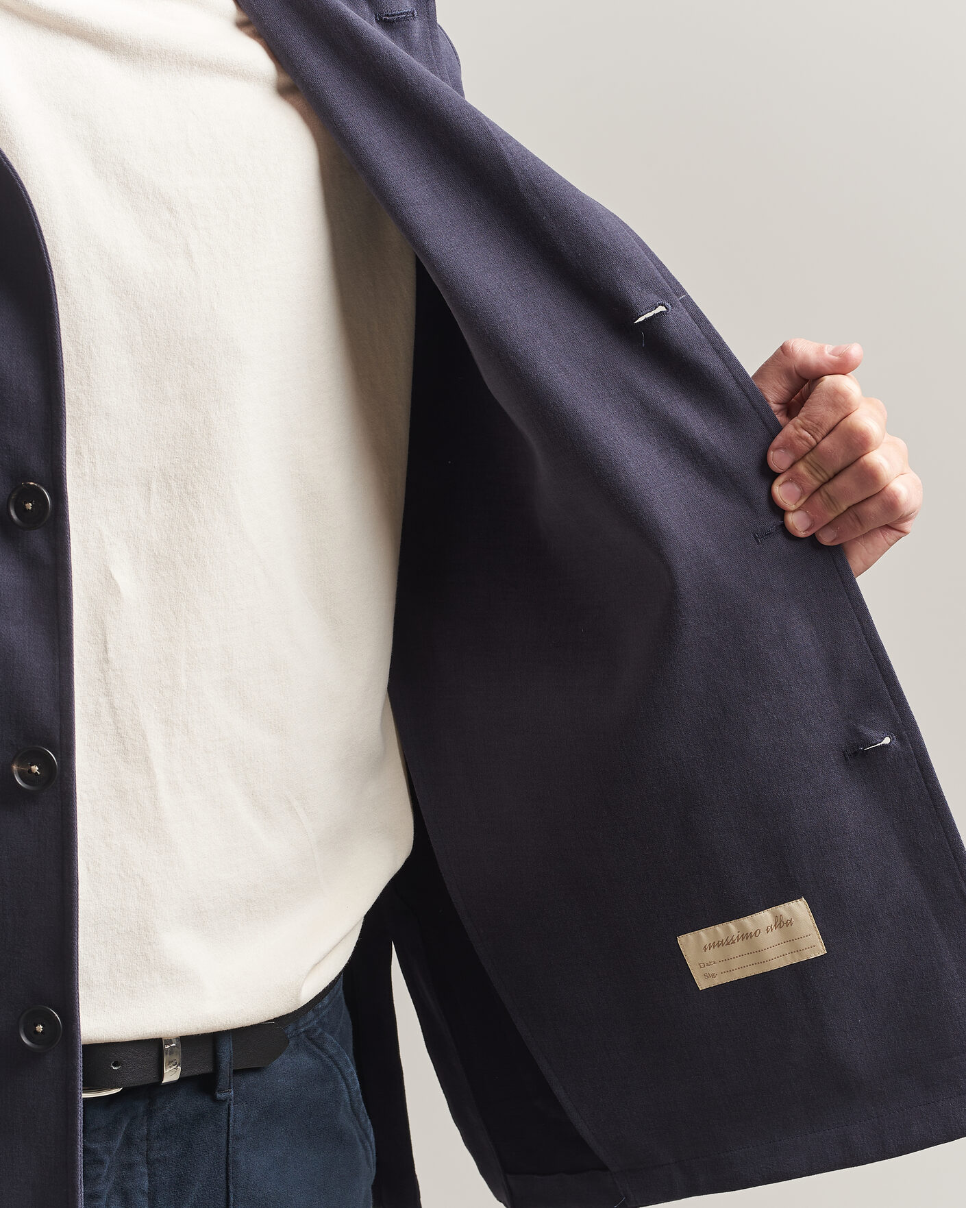 Uomini | Giacche | Massimo Alba | Florida Brushed Cotton Jacket Navy