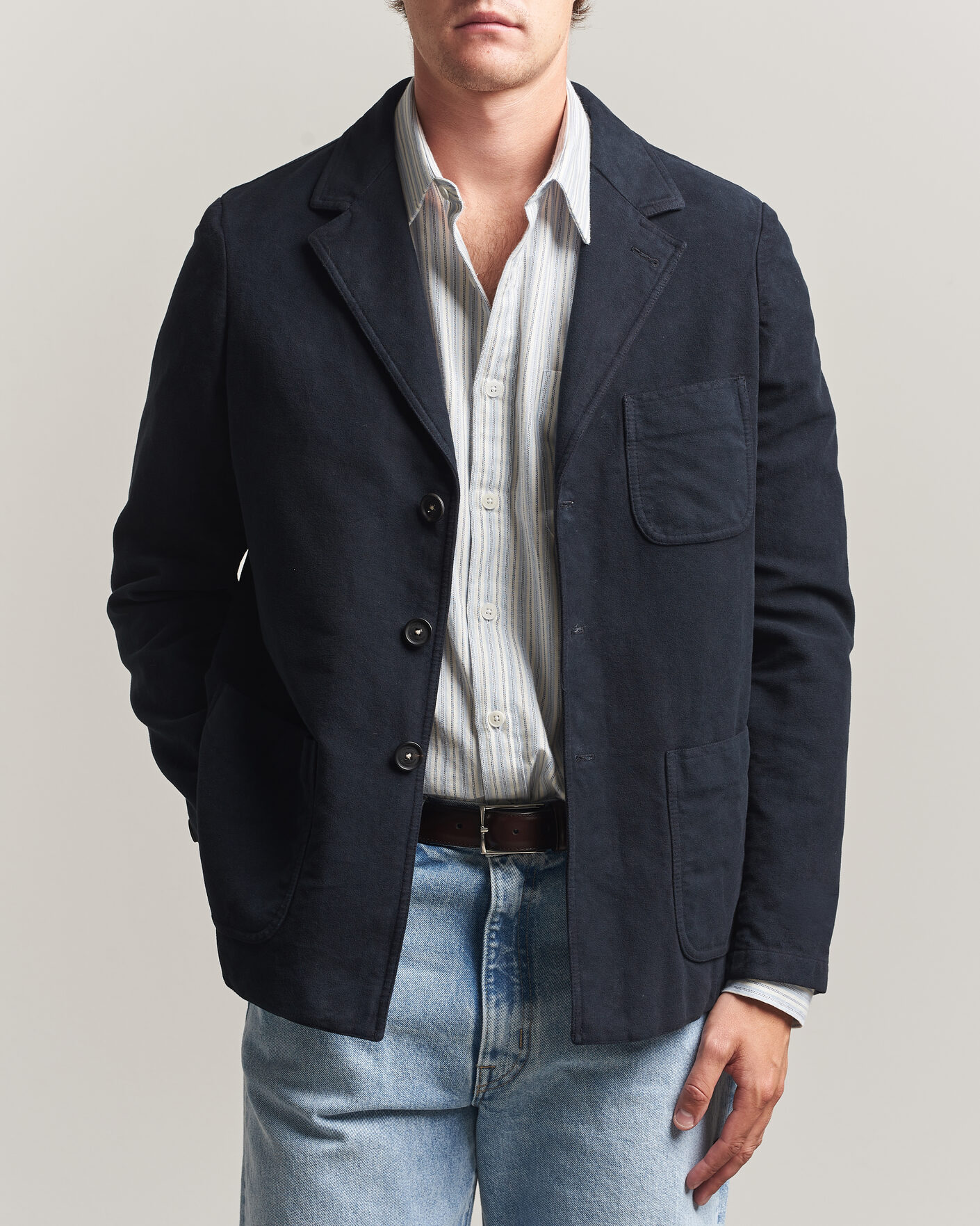 Uomini | Blazers | Massimo Alba | Baglietto Moleskine Jacket Navy