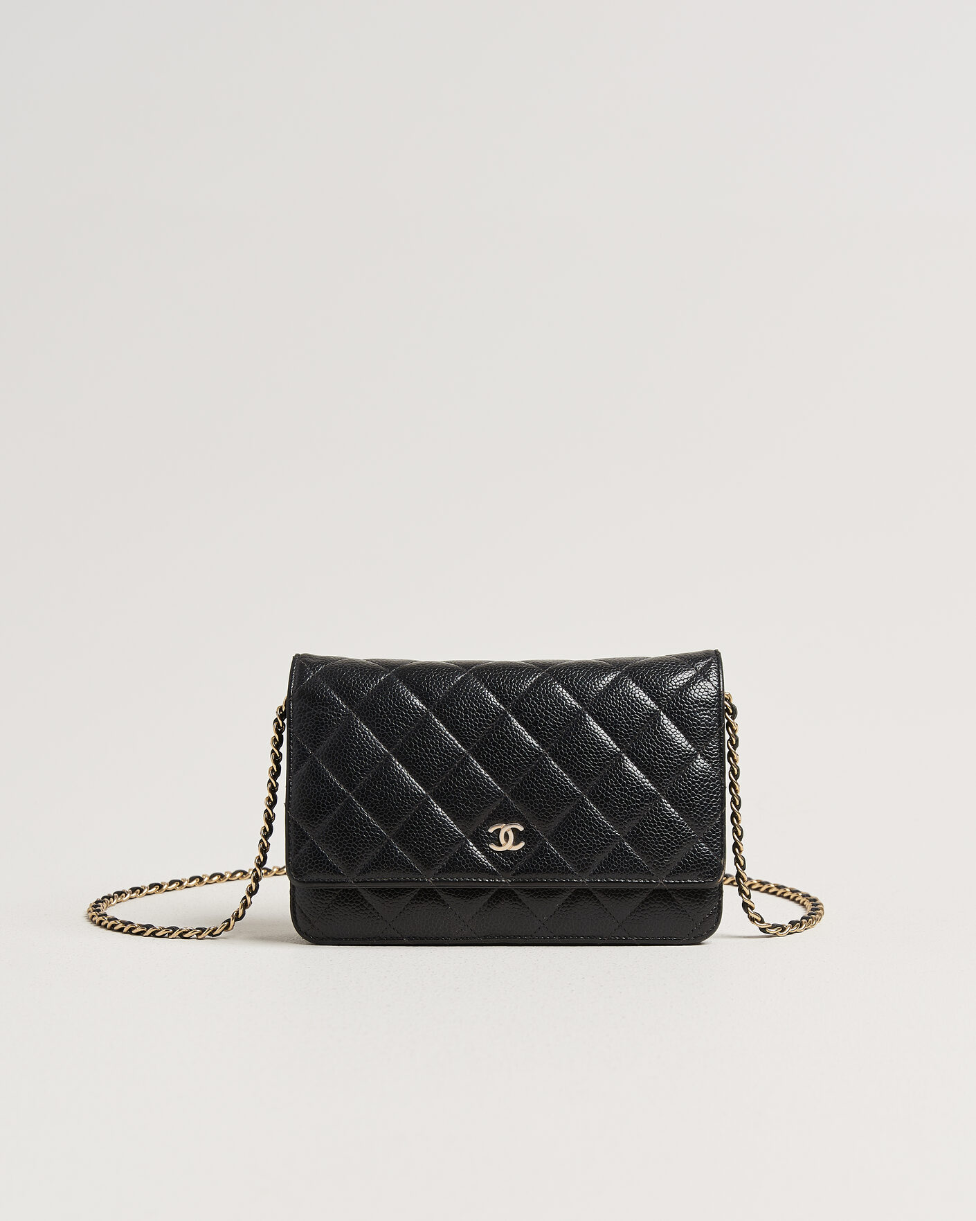 Uomini | Pre-Owned & Vintage Bags | Chanel Pre-Owned | Wallet On Chain Caviar Leather Black