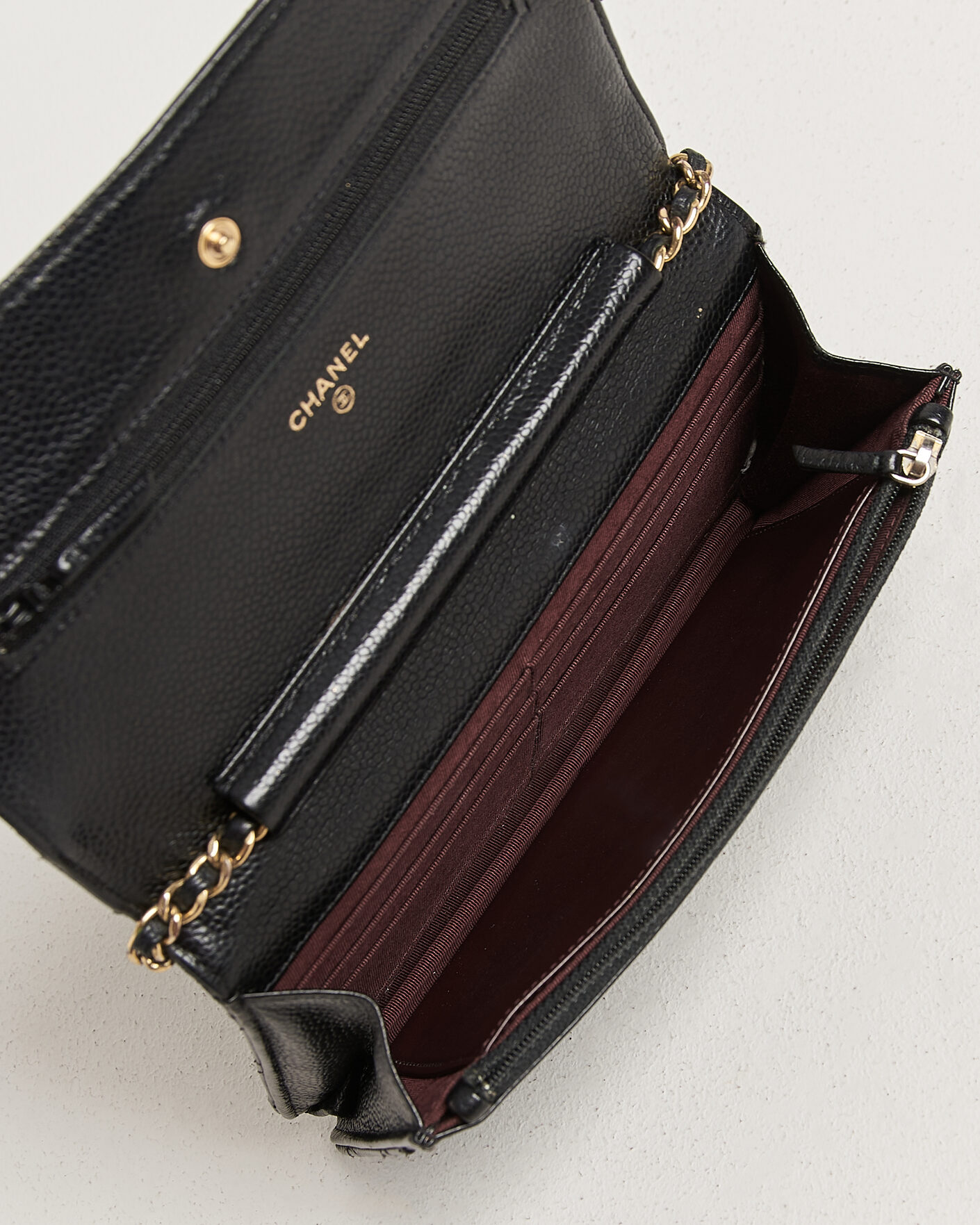 Uomini | Pre-Owned & Vintage Bags | Chanel Pre-Owned | Wallet On Chain Caviar Leather Black