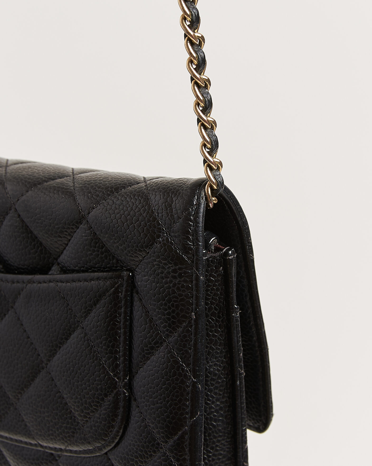 Uomini | Pre-Owned & Vintage Bags | Chanel Pre-Owned | Wallet On Chain Caviar Leather Black