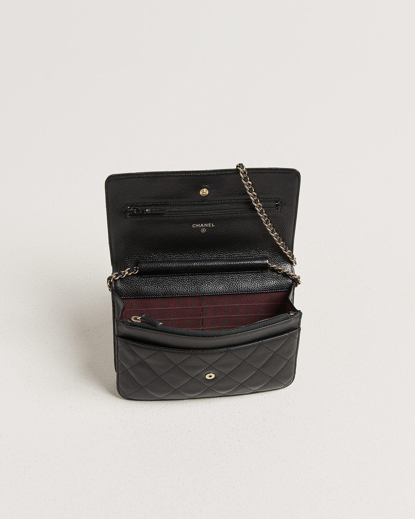 Uomini | Pre-Owned & Vintage Bags | Chanel Pre-Owned | Wallet On Chain Caviar Leather Black