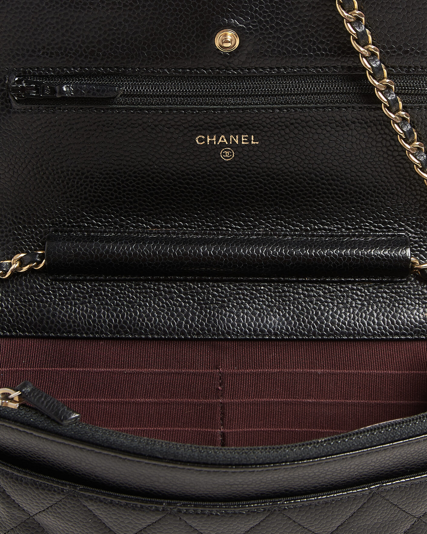 Uomini | Pre-Owned & Vintage Bags | Chanel Pre-Owned | Wallet On Chain Caviar Leather Black
