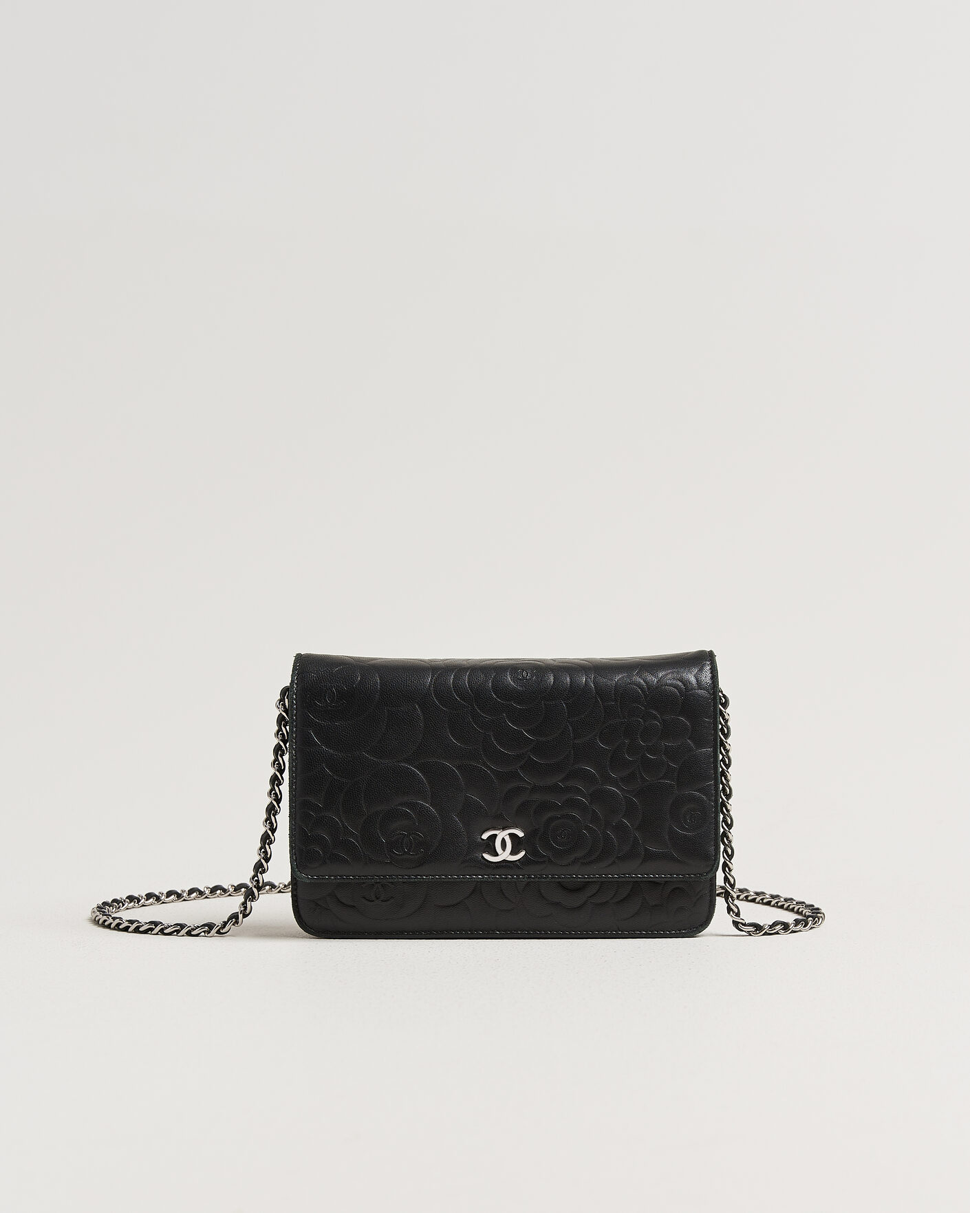 Uomini | Pre-Owned & Vintage Bags | Chanel Pre-Owned | Wallet On Chain Camelia Lambskin Black