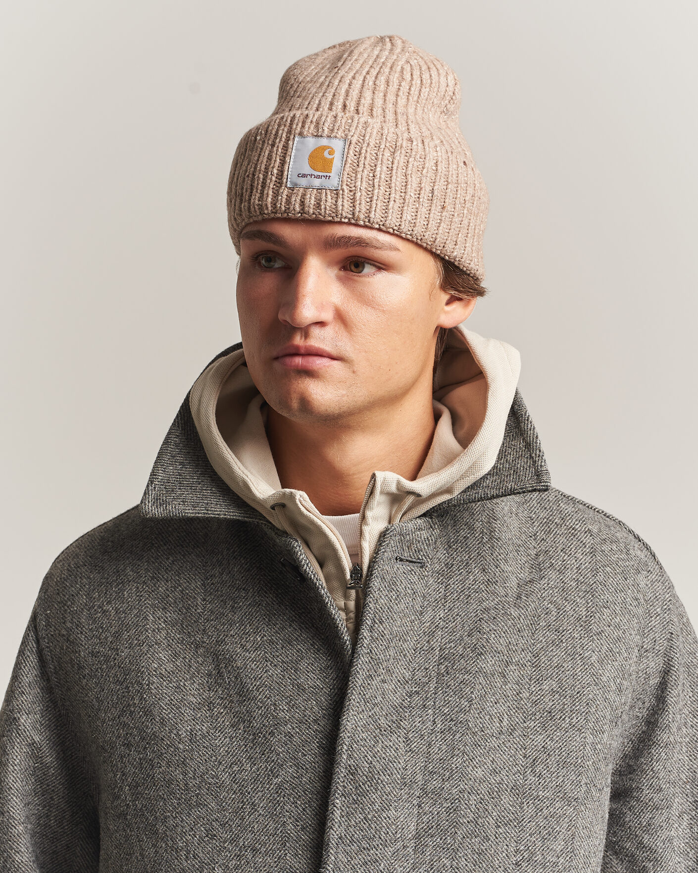 Uomini | Berretti | Carhartt WIP | Anglistic Wool/Cotton Beanie Specled Fleur De Sel