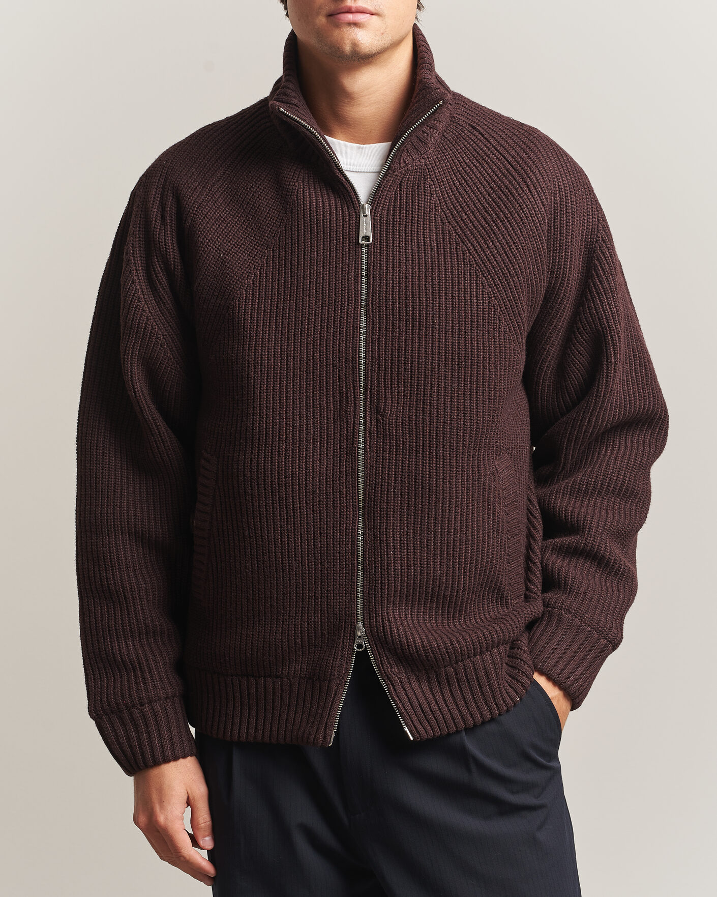 Uomini | Maglieria | Carhartt WIP | Bandley Padded Wool Mix Full Zip Palisander Brown