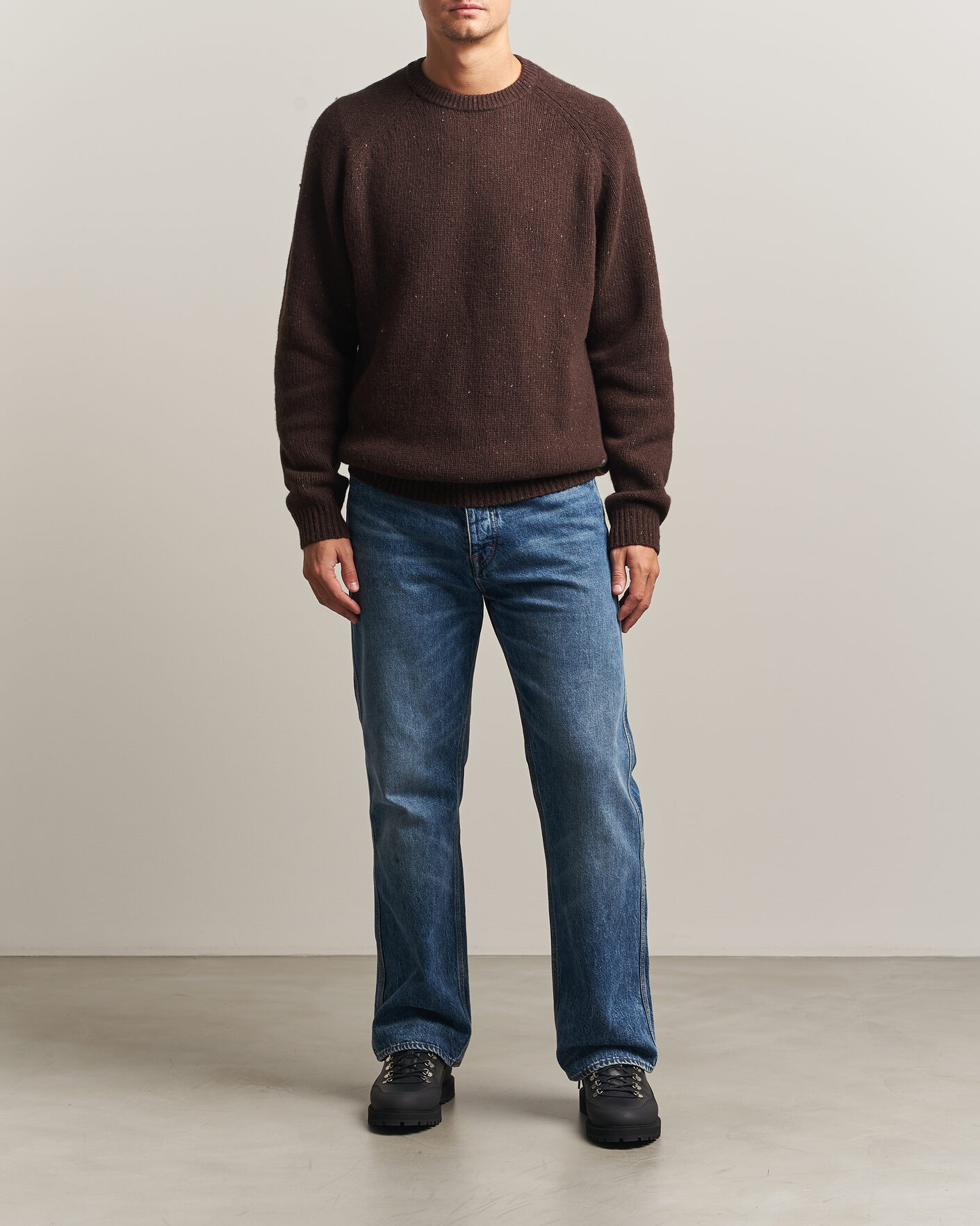 Uomini | Maglieria | Carhartt WIP | Anglistic Wool/Cotton Sweater Tobacco