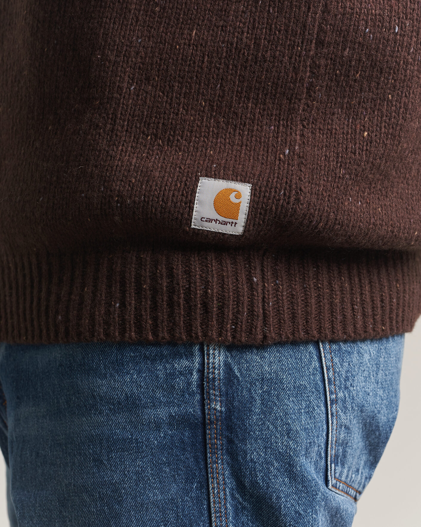 Uomini | Maglieria | Carhartt WIP | Anglistic Wool/Cotton Sweater Tobacco