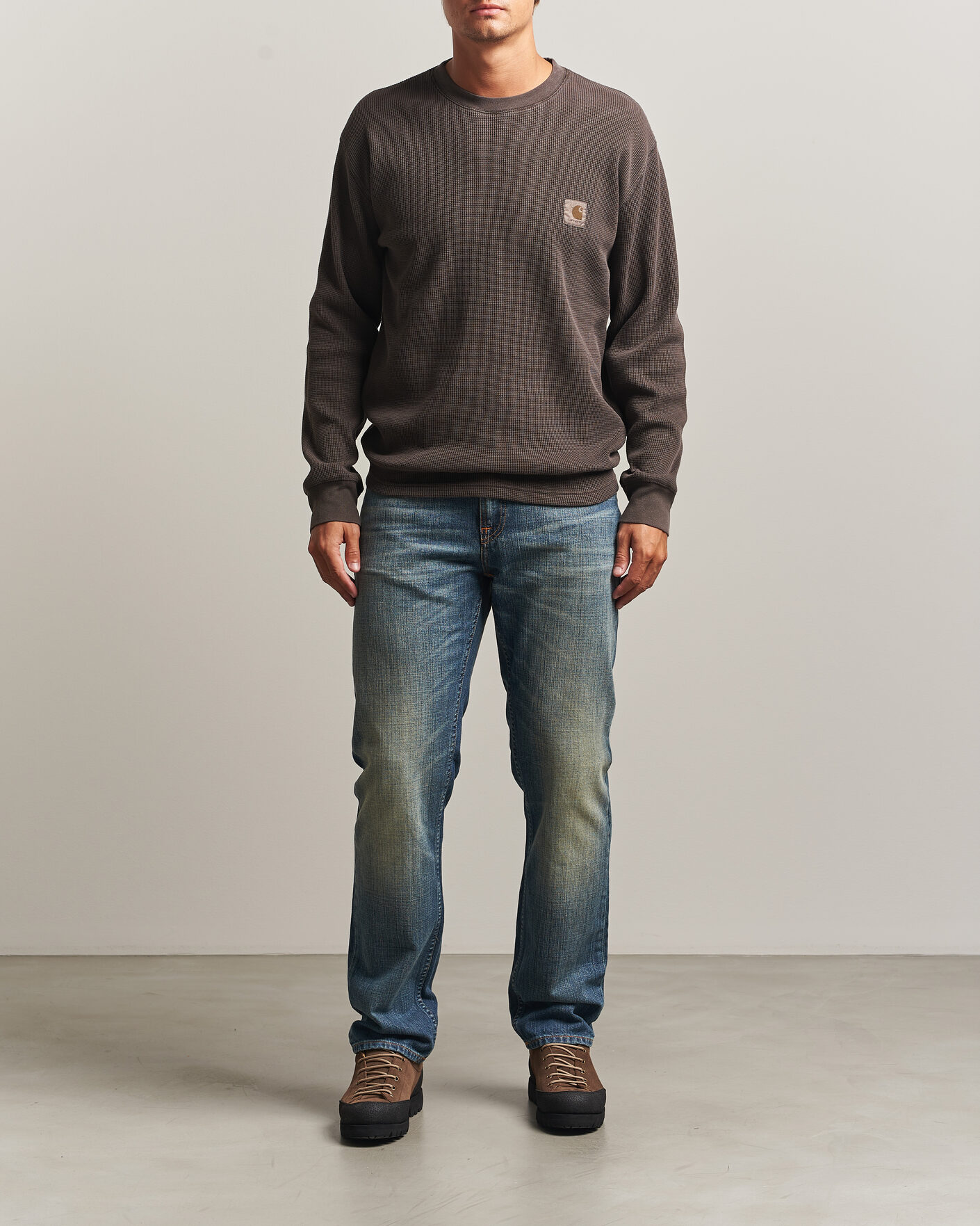 Uomini | T-shirt | Carhartt WIP | Long Sleeve Waffle T-Shirt Tobacco