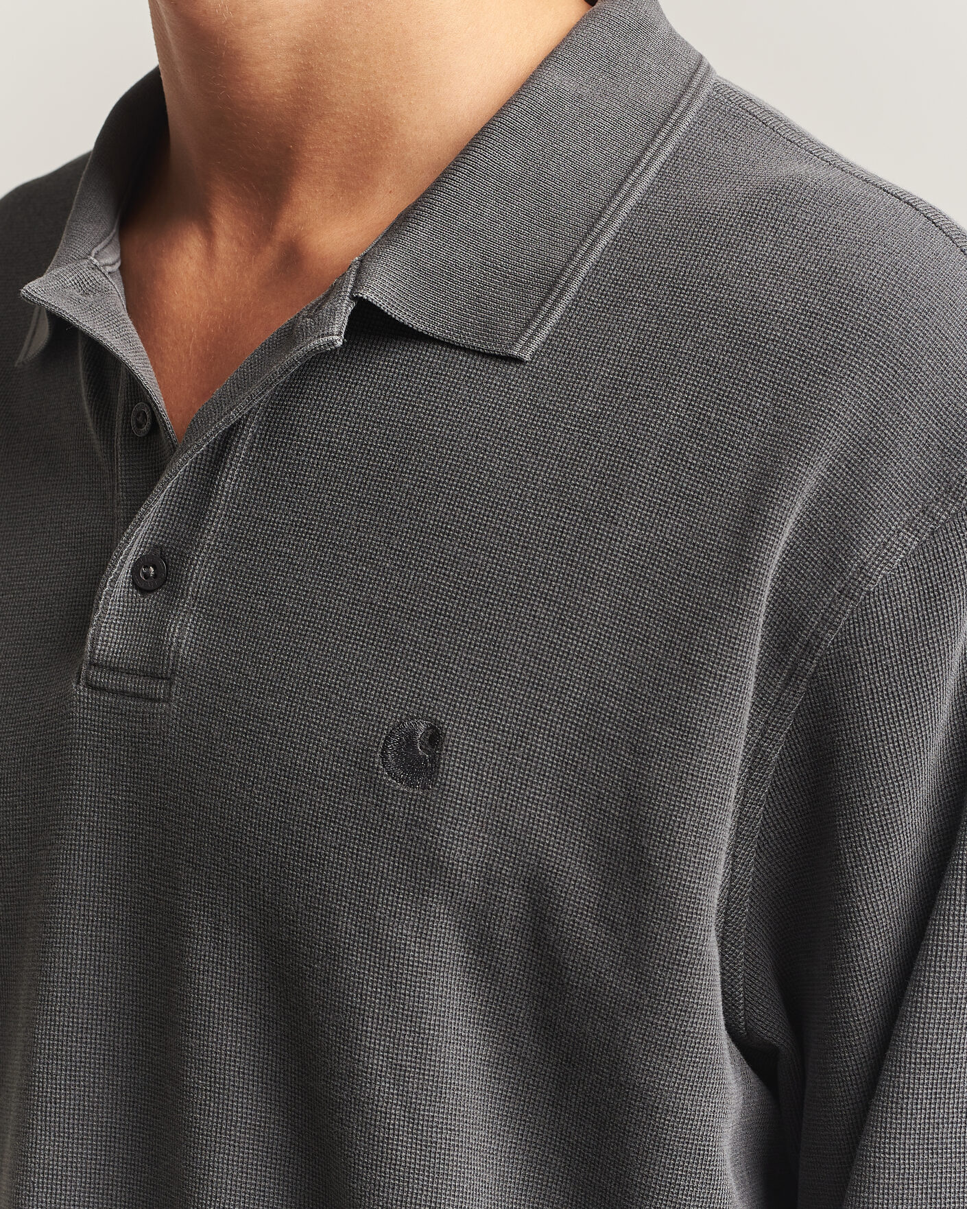 Uomini | Maglieria | Carhartt WIP | Long Sleeve Waffle Rugby Shirt Black