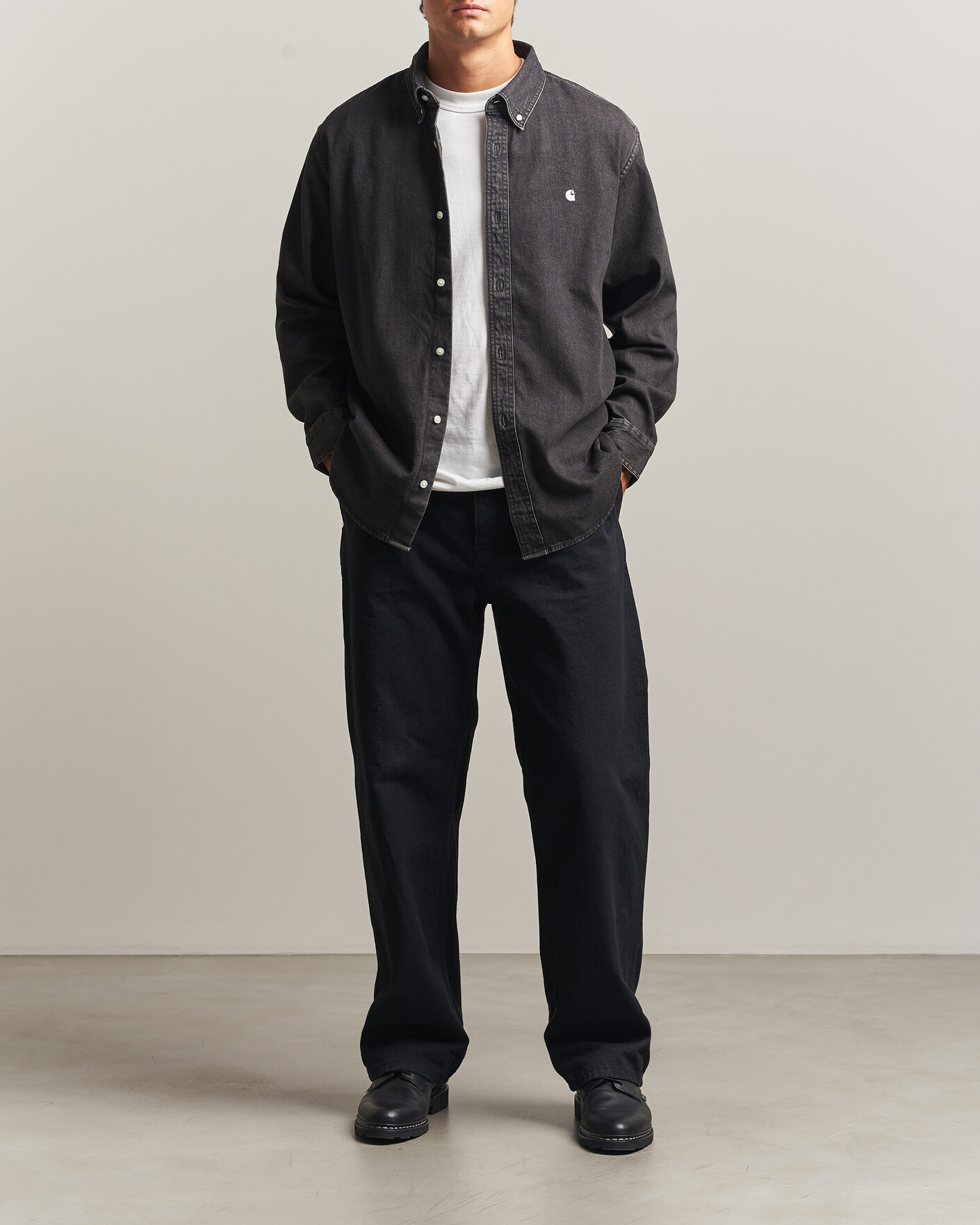 Uomini | Camicie | Carhartt WIP | Lucas Denim Shirt Black