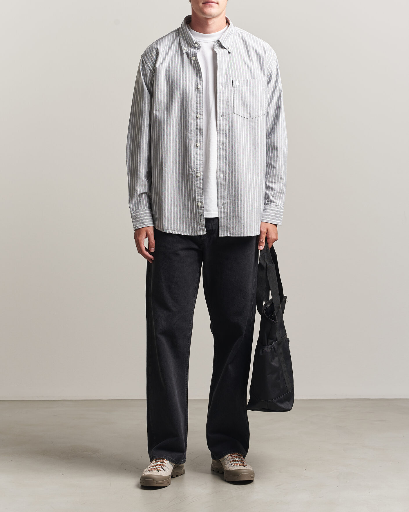 Uomini | Camicie | Carhartt WIP | Canan Striped Oxford Shirt Black