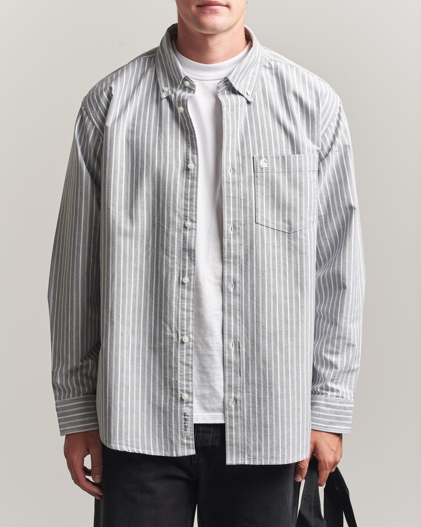 Uomini | Camicie | Carhartt WIP | Canan Striped Oxford Shirt Black