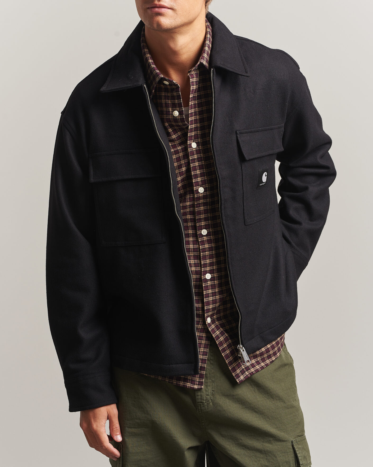 Uomini | Camicie | Carhartt WIP | Atoka Wool Zip Shirt Jacket Black