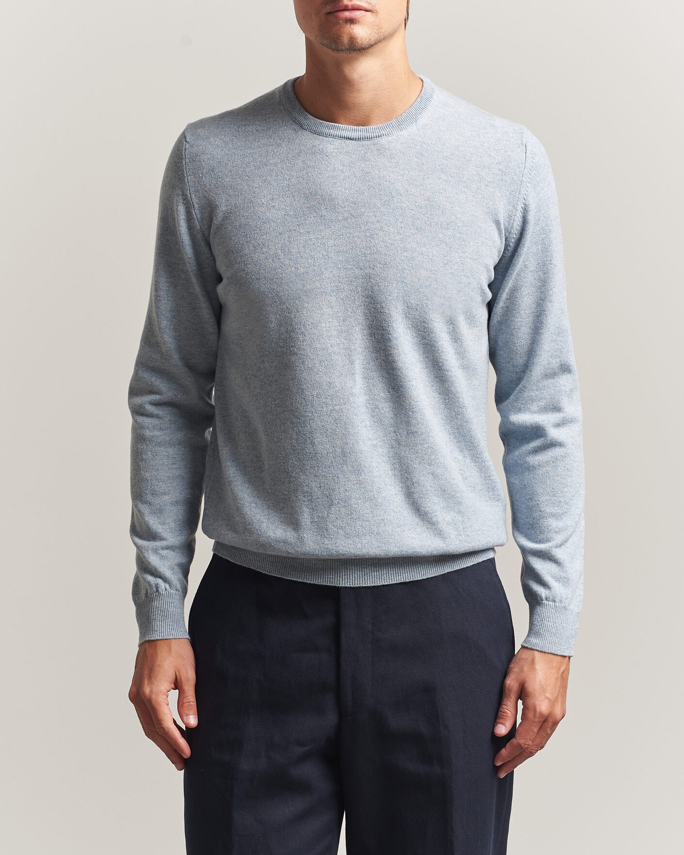 Uomini | Maglieria | Fedeli | Pure Cashmere Crew Neck Light Blue