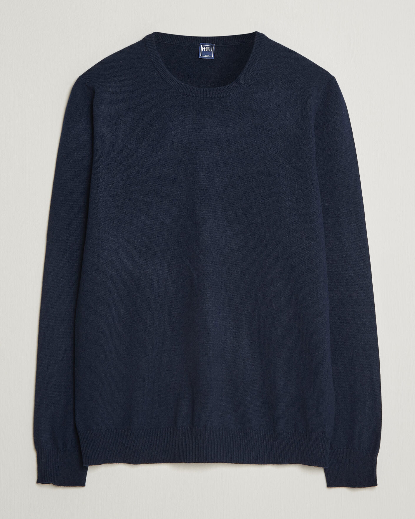 Uomini | Maglieria | Fedeli | Pure Cashmere Crew Neck Navy Blue
