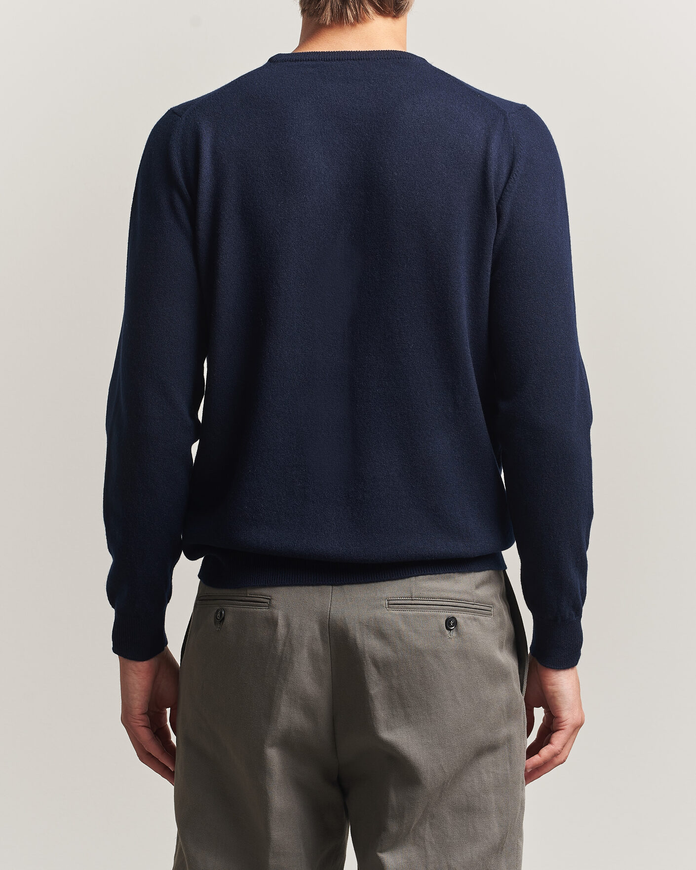 Uomini | Maglieria | Fedeli | Pure Cashmere Crew Neck Navy Blue