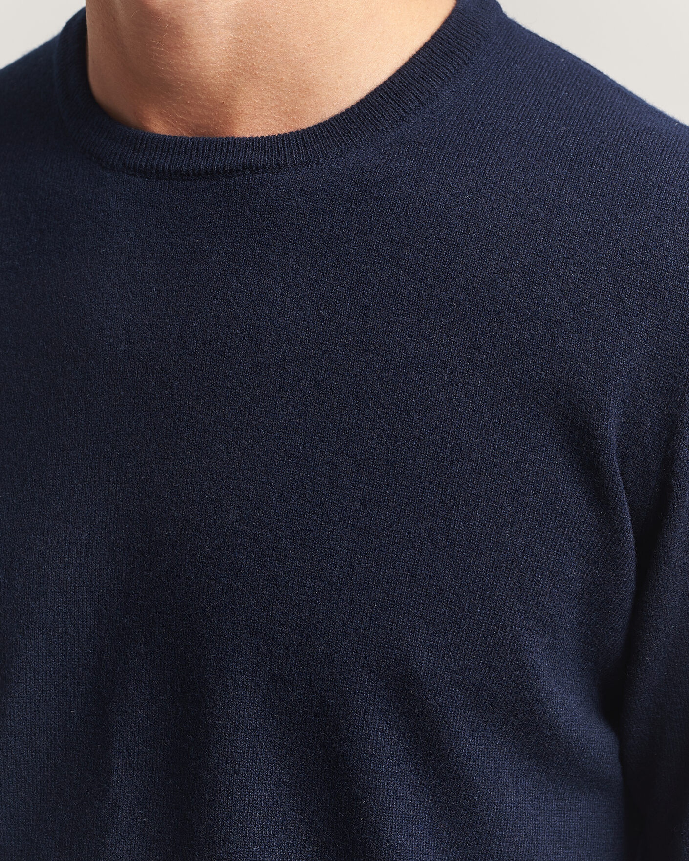 Uomini | Maglieria | Fedeli | Pure Cashmere Crew Neck Navy Blue