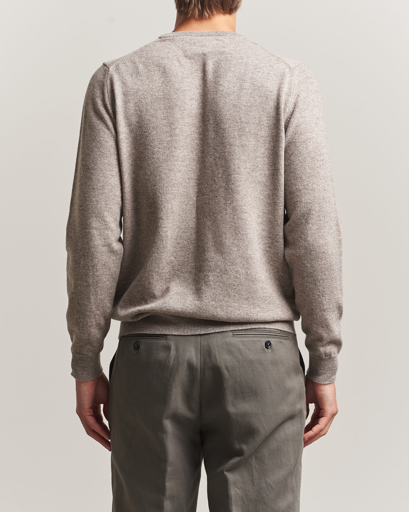 Uomini | Maglieria | Fedeli | Pure Cashmere Crew Neck Beige Melange