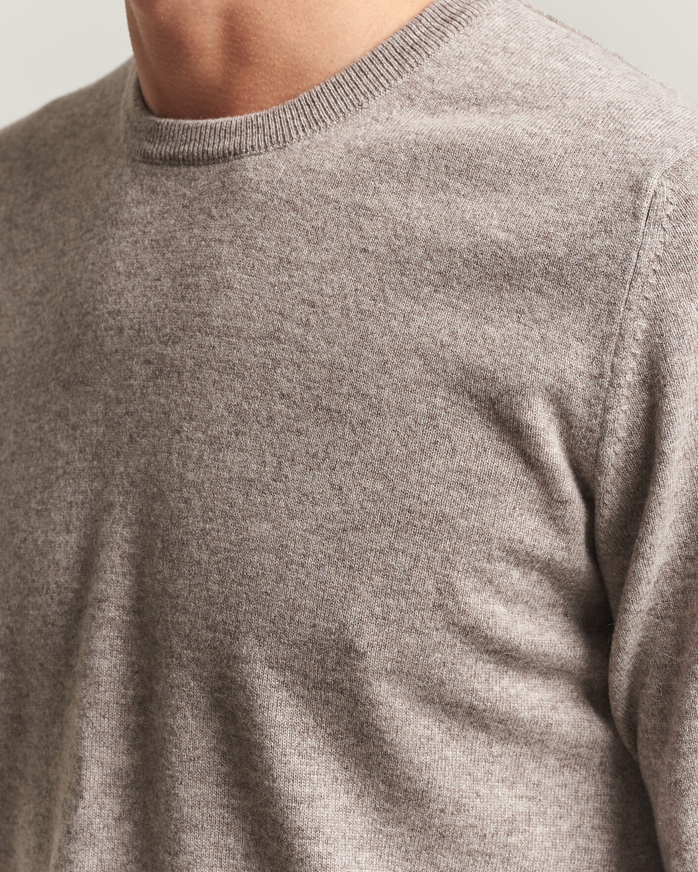 Uomini | Maglieria | Fedeli | Pure Cashmere Crew Neck Beige Melange