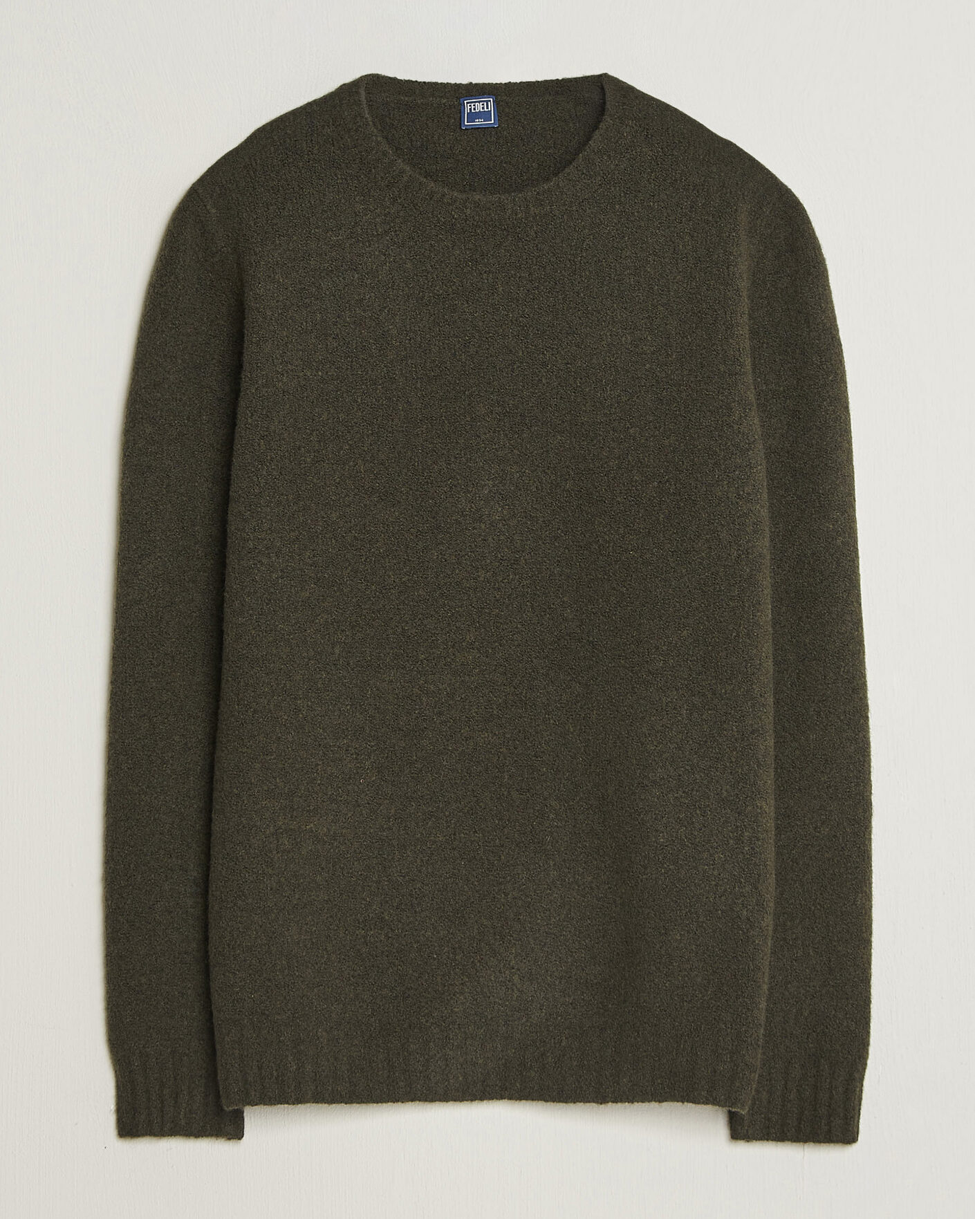 Uomini | Maglieria | Fedeli | Cashmere Blend Boucle Sweater Forest Green