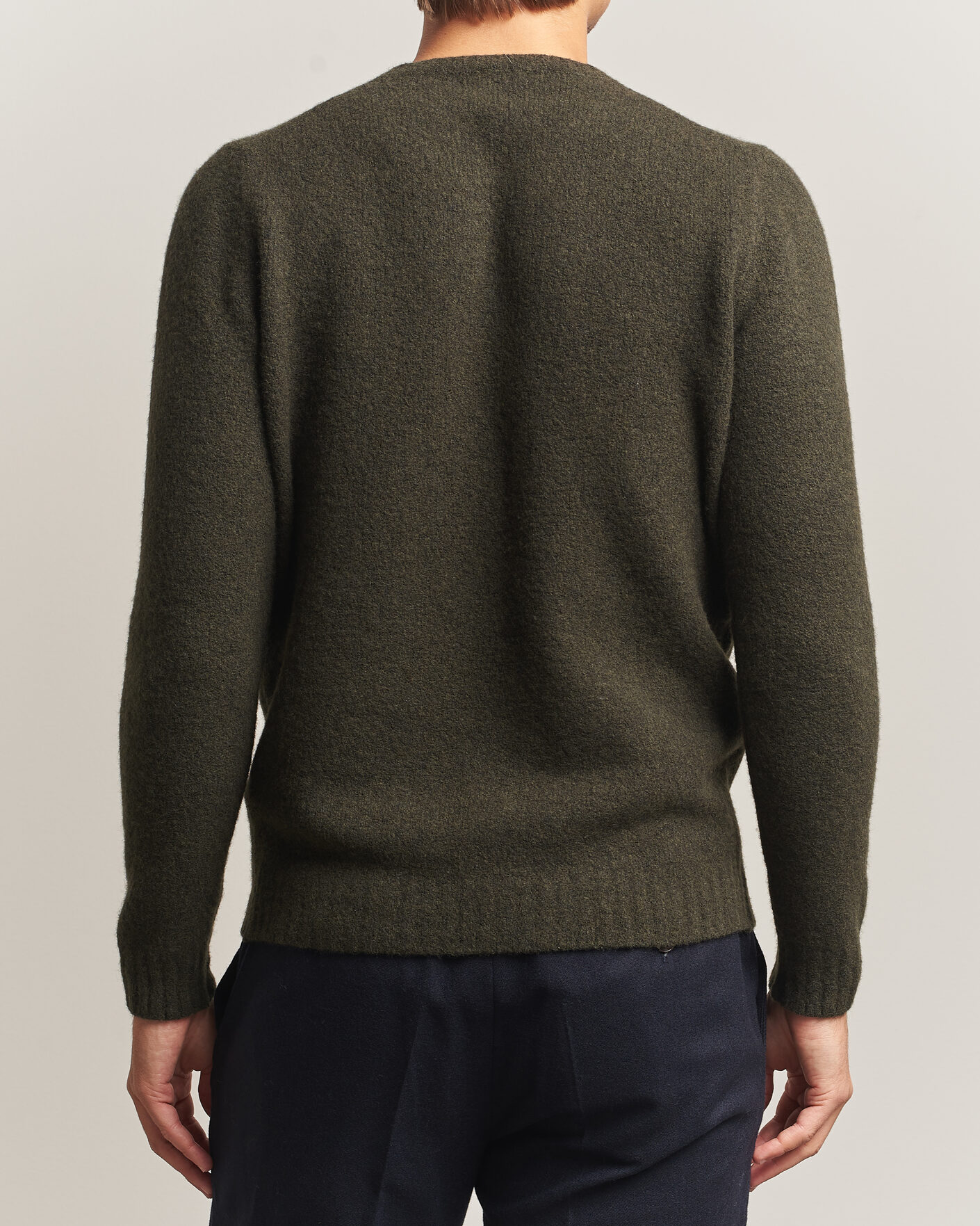 Uomini | Maglieria | Fedeli | Cashmere Blend Boucle Sweater Forest Green