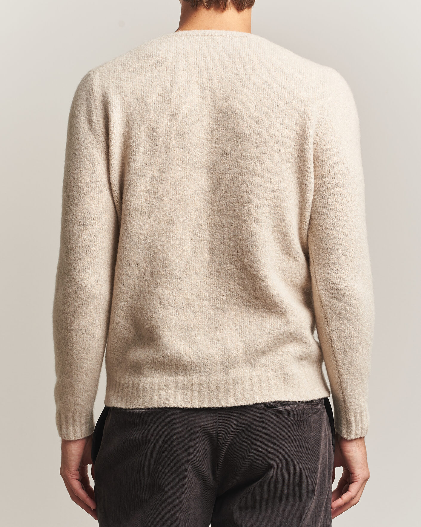 Uomini | Maglieria | Fedeli | Cashmere Blend Boucle Sweater Light Grey