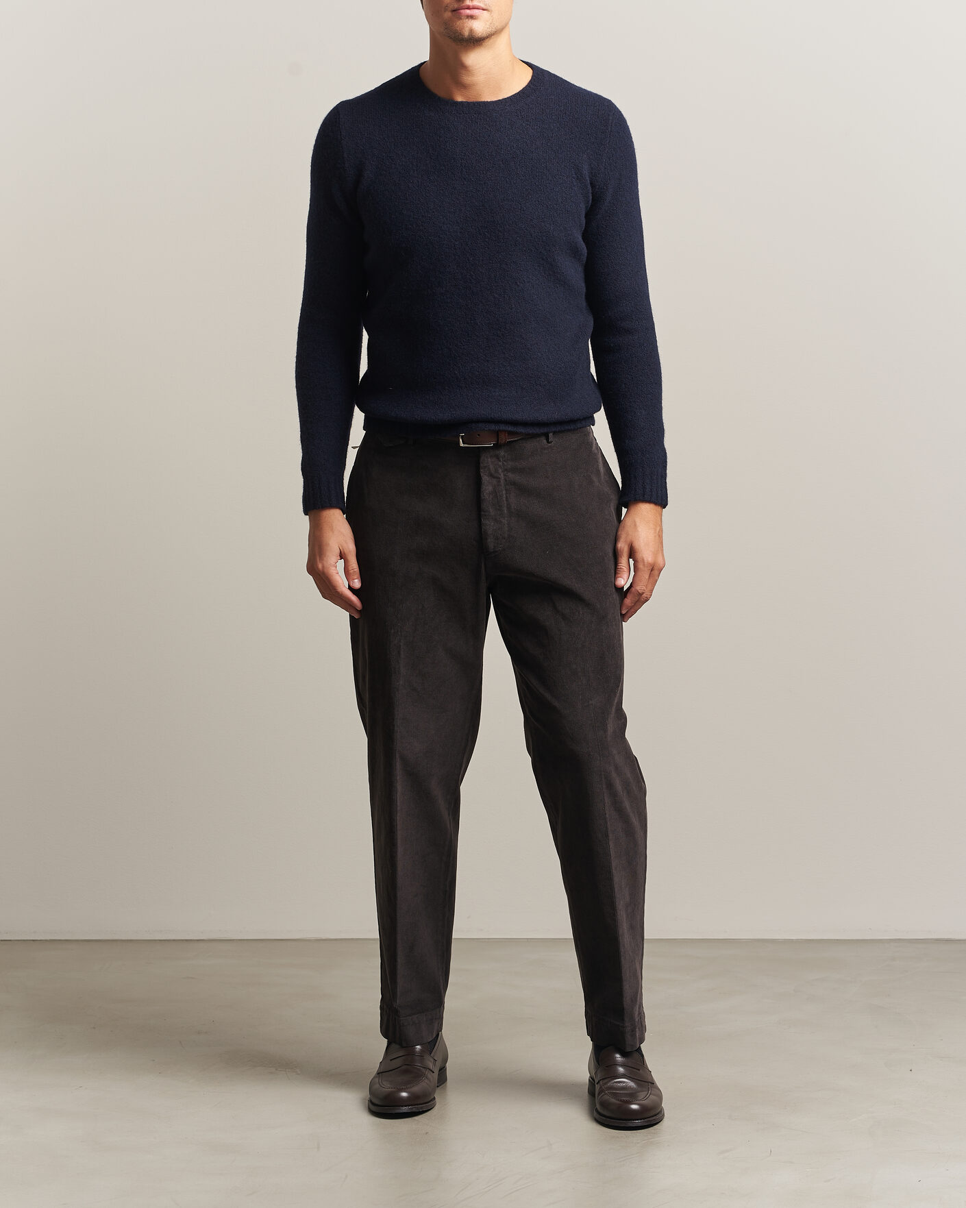 Uomini | Maglieria | Fedeli | Cashmere Blend Boucle Sweater Navy