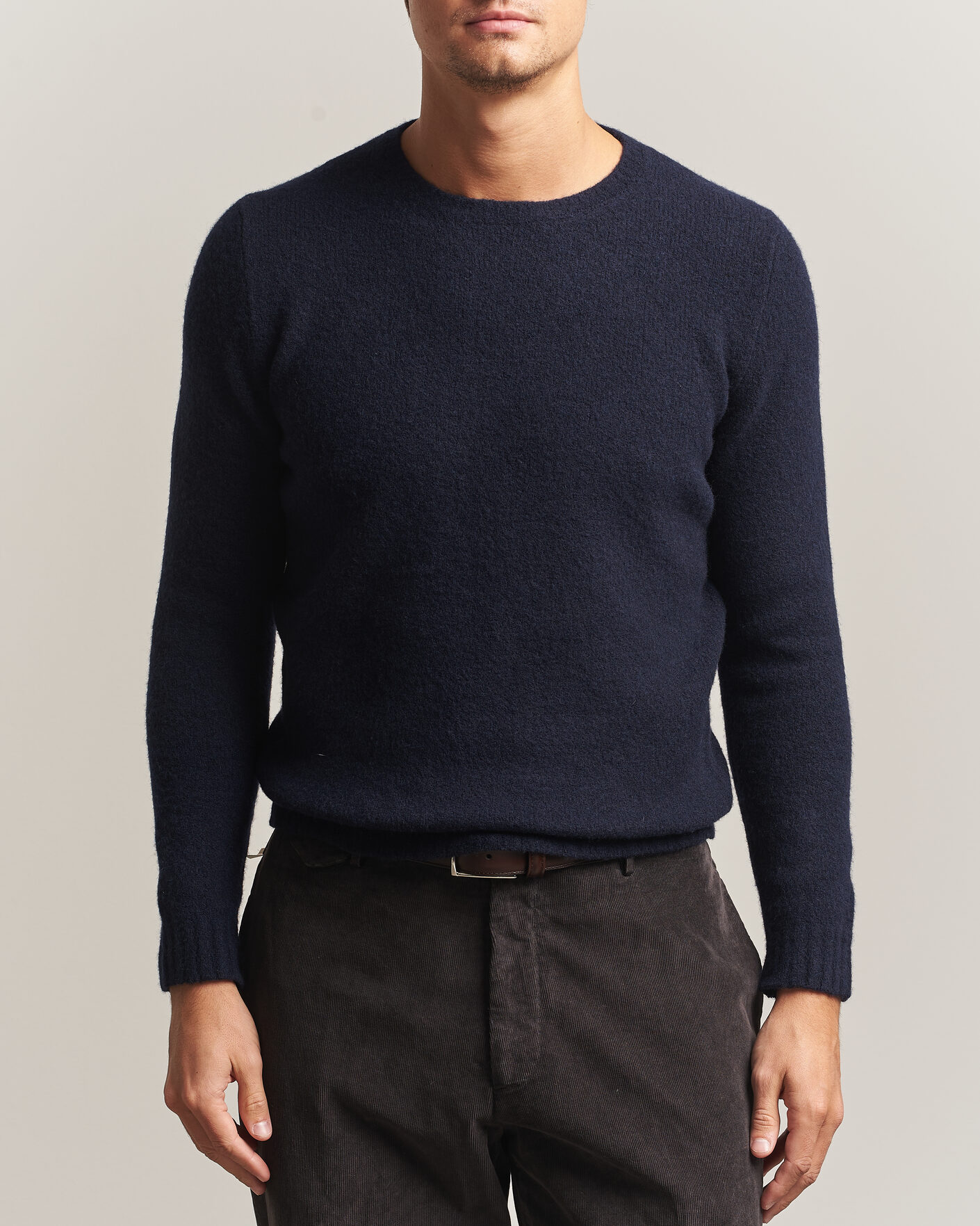 Uomini | Maglieria | Fedeli | Cashmere Blend Boucle Sweater Navy
