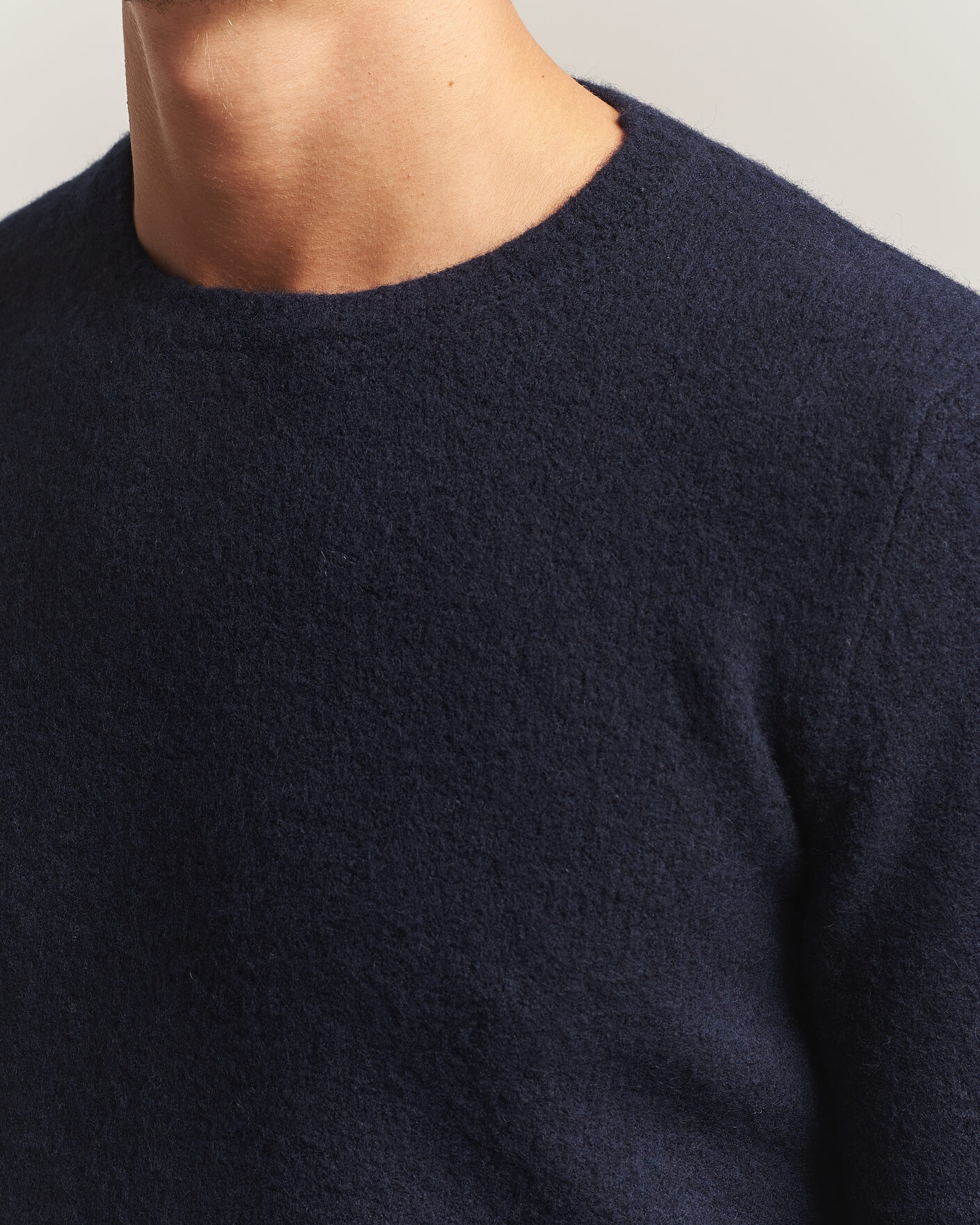 Uomini | Maglieria | Fedeli | Cashmere Blend Boucle Sweater Navy