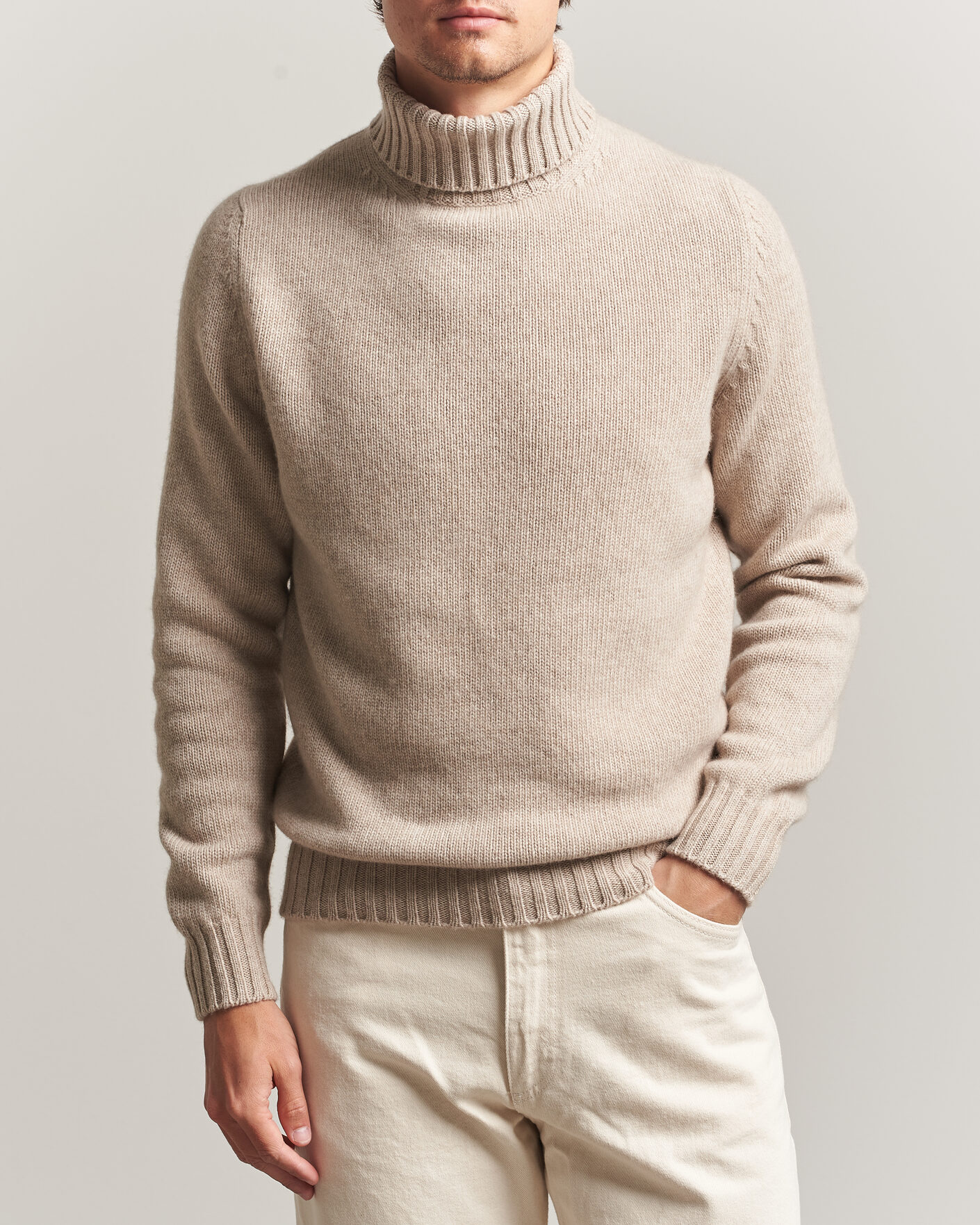 Uomini | Maglieria | Fedeli | Wool/Cashmere Rollneck Beige