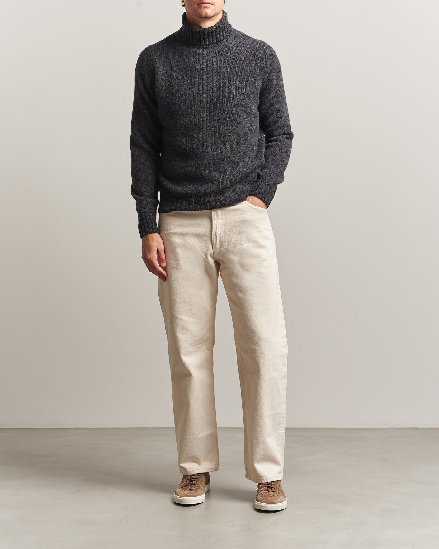 Uomini | Maglieria | Fedeli | Wool/Cashmere Rollneck Anthracite
