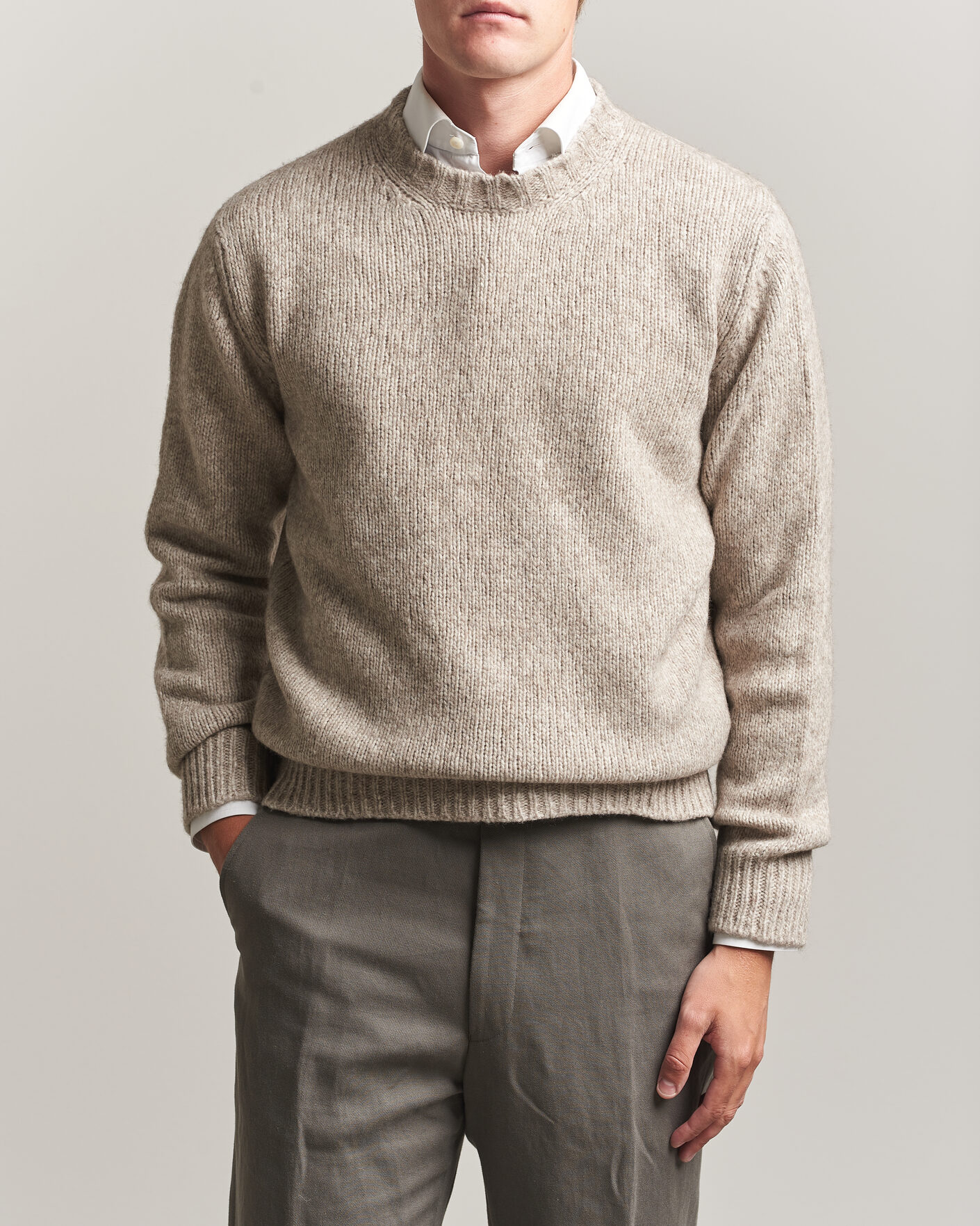 Uomini | Maglieria | Fedeli | Yak Blend Sweater Beige Melange