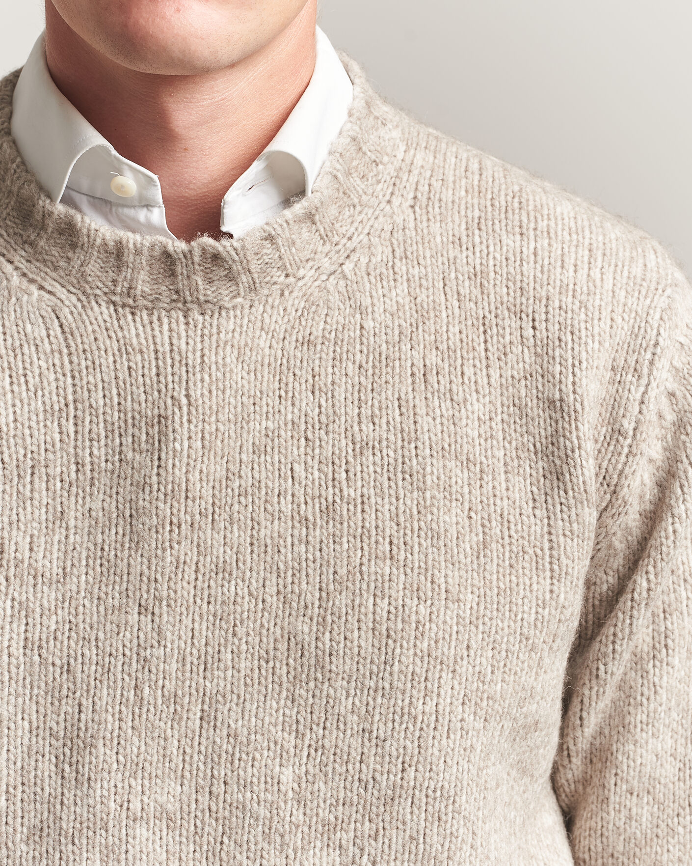 Uomini | Maglieria | Fedeli | Yak Blend Sweater Beige Melange