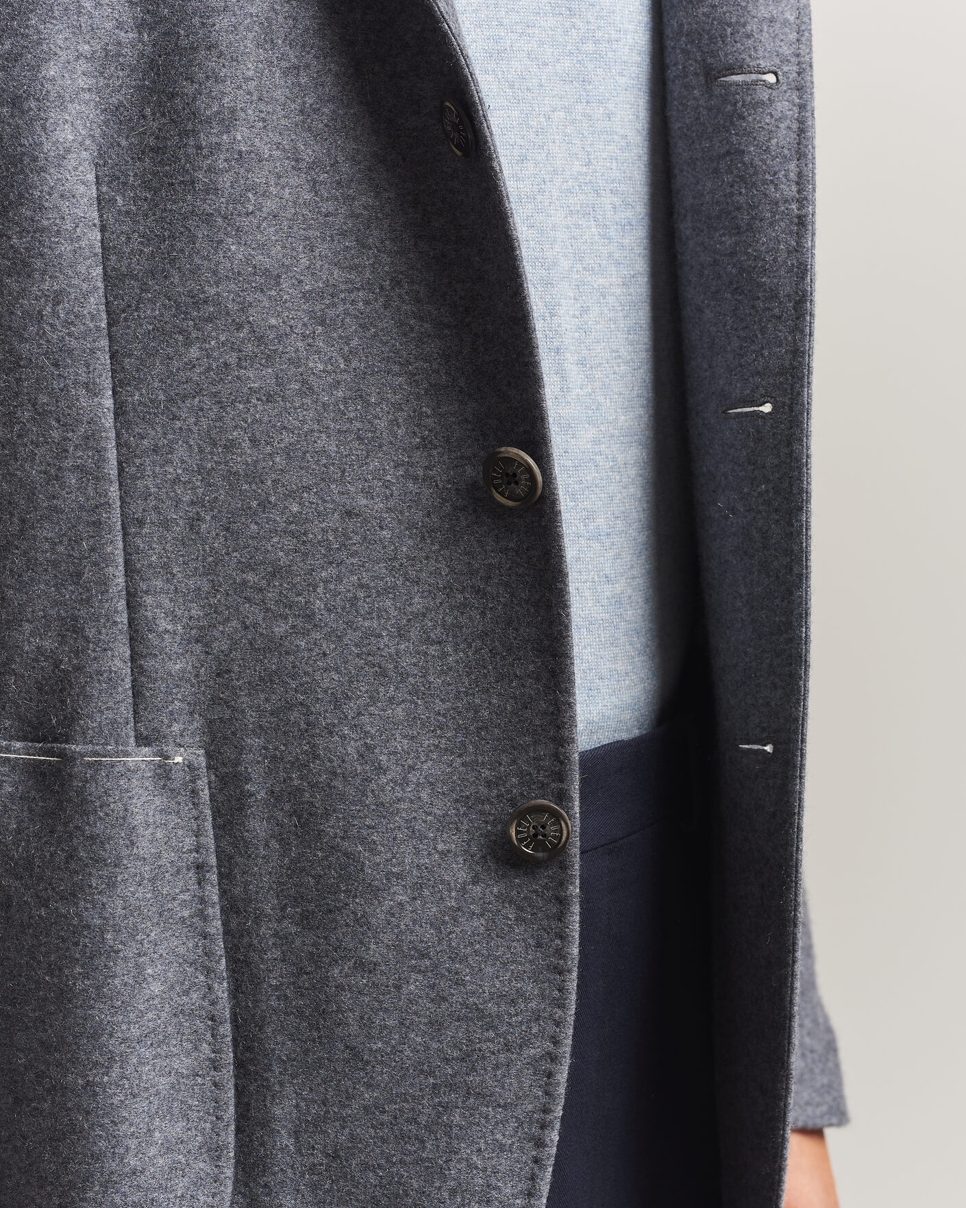 Uomini | Blazers | Fedeli | Cashmere Flannel Jacket Grey Melange
