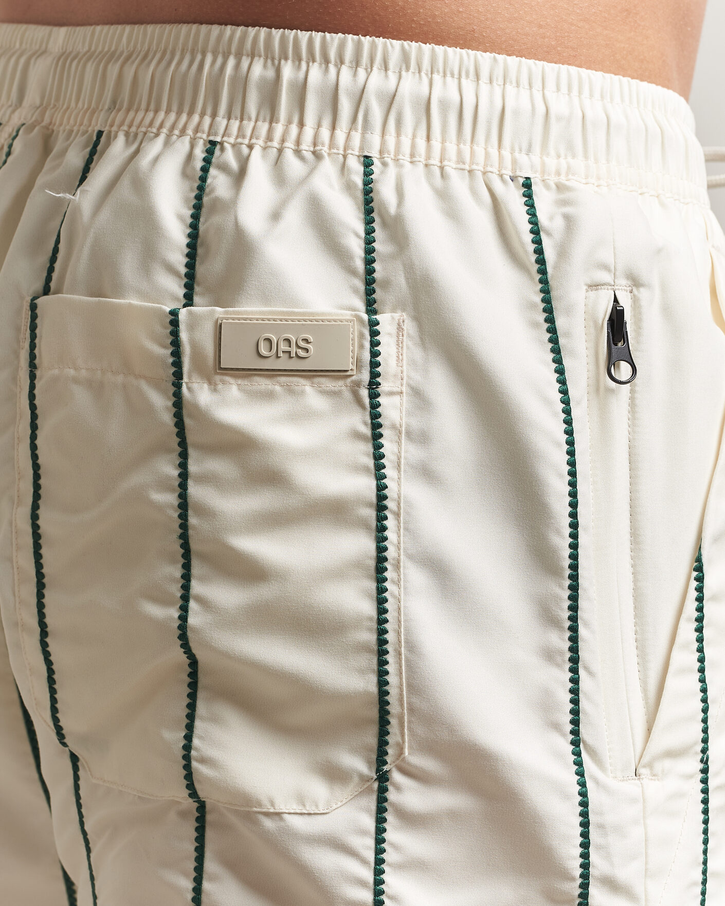 Uomini | Costumi da bagno | OAS | Printed Swimshorts White/Green