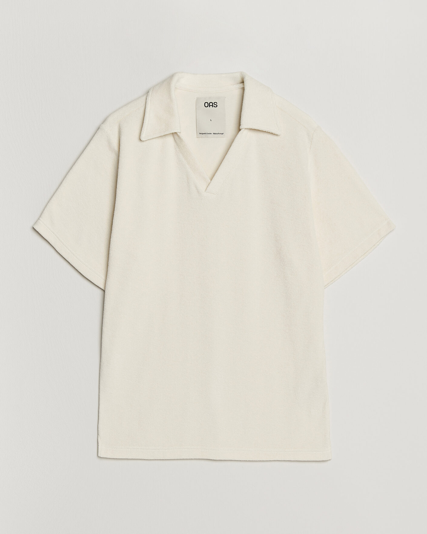Uomini | Polo | OAS | Serif Regular Fit Terry Open Collar Polo Ecru