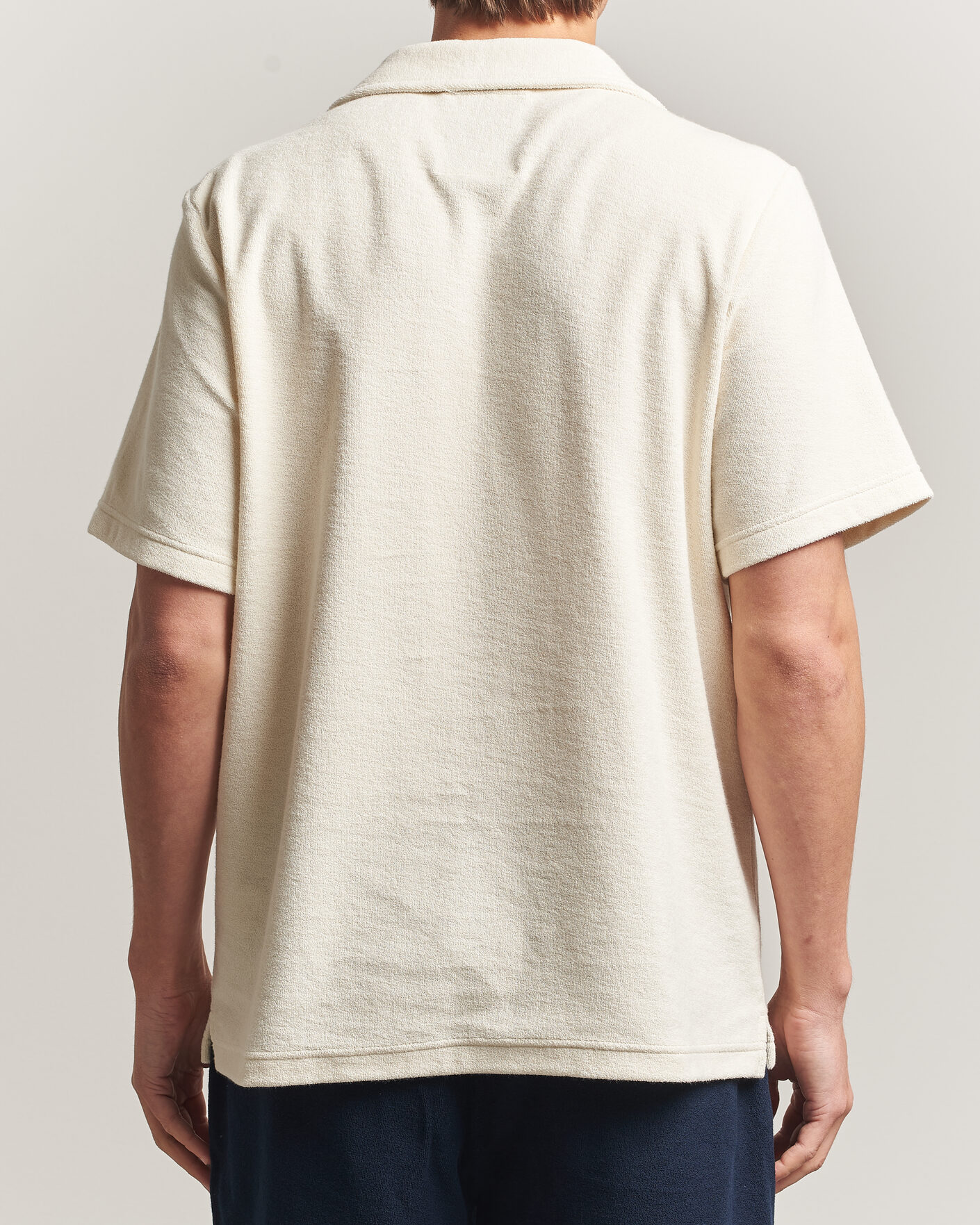 Uomini | Polo | OAS | Serif Regular Fit Terry Open Collar Polo Ecru