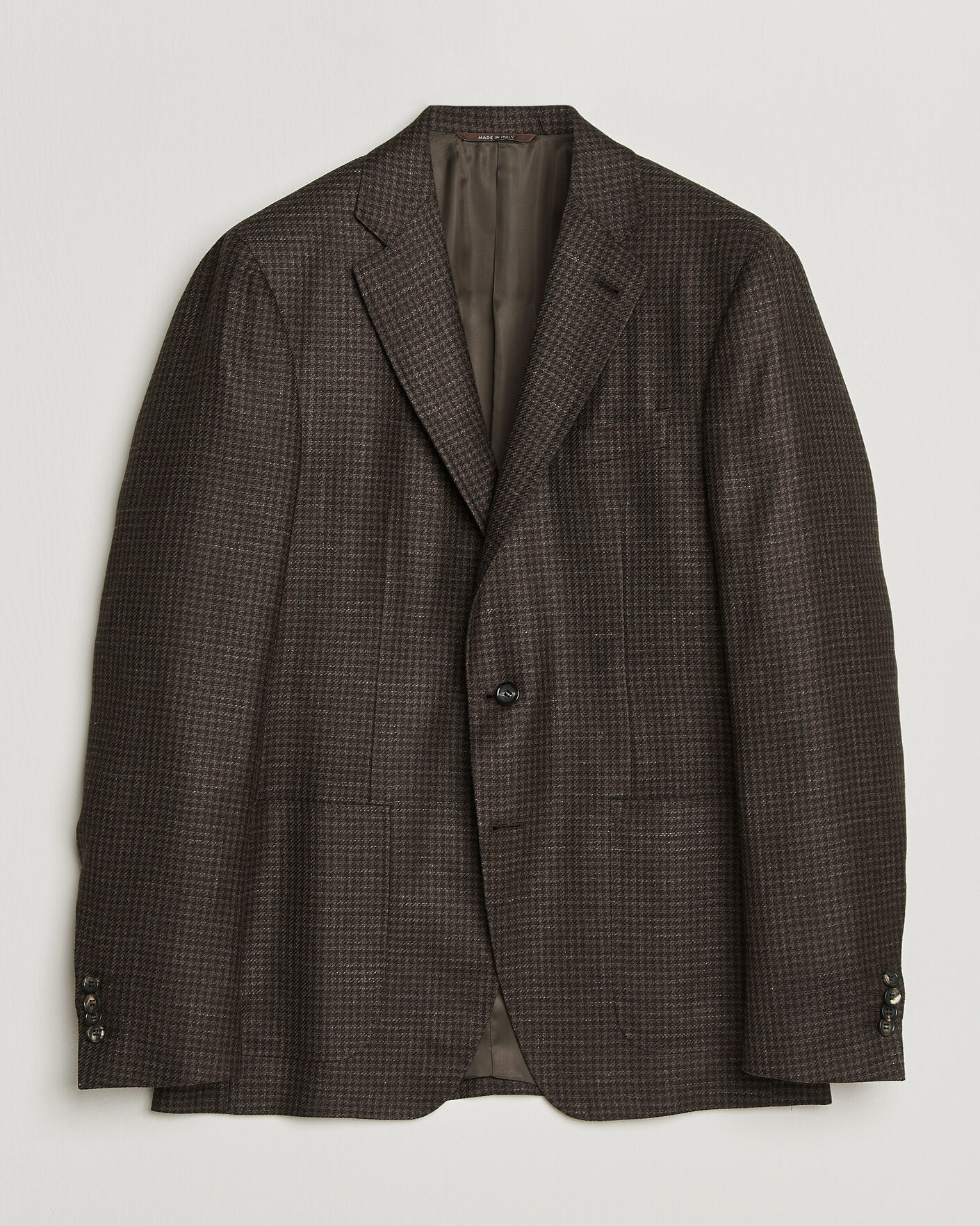 Uomini | Blazers | Canali | Kei Houndstooth Flannel Blazer Dark Brown