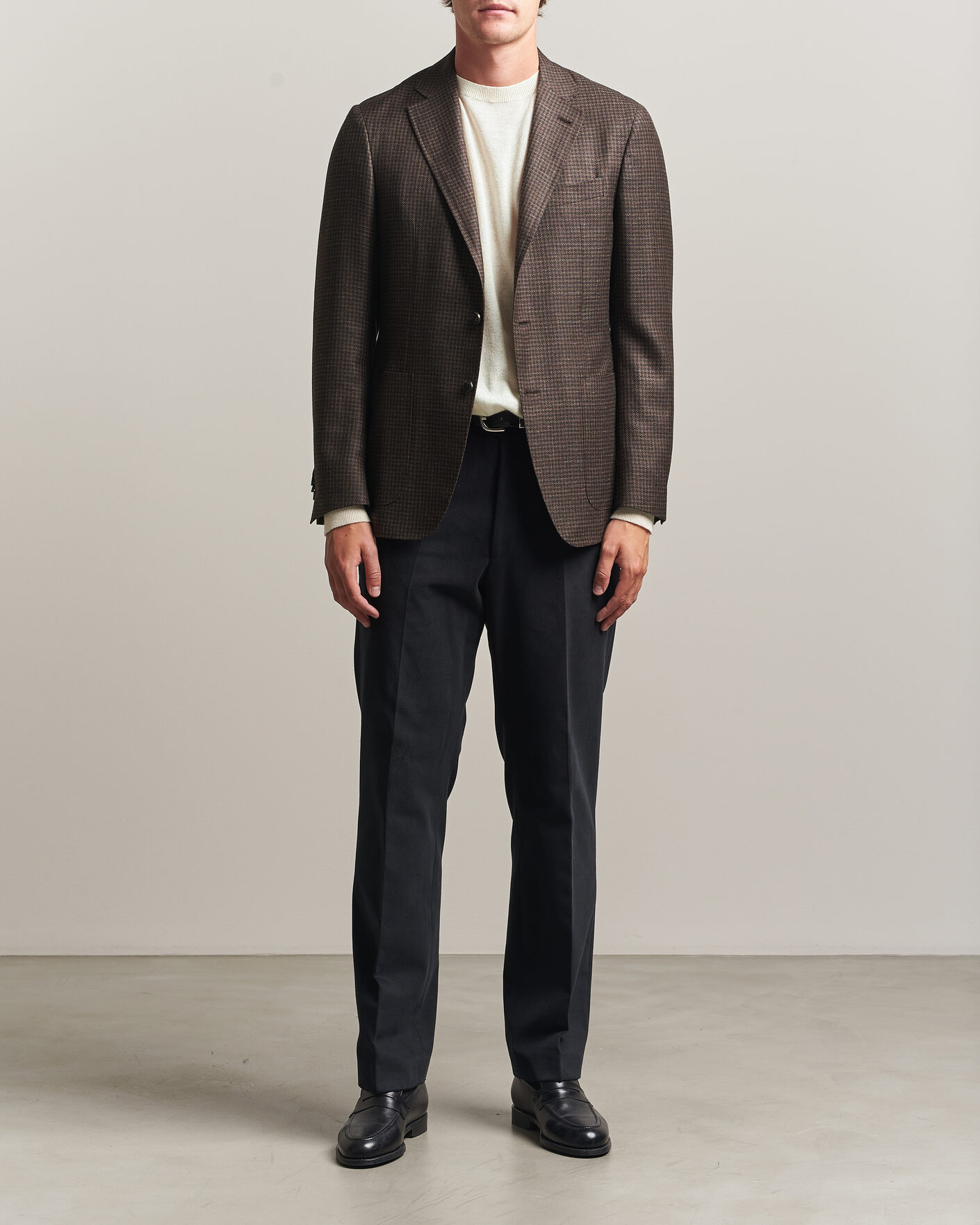 Uomini | Blazers | Canali | Kei Houndstooth Flannel Blazer Dark Brown