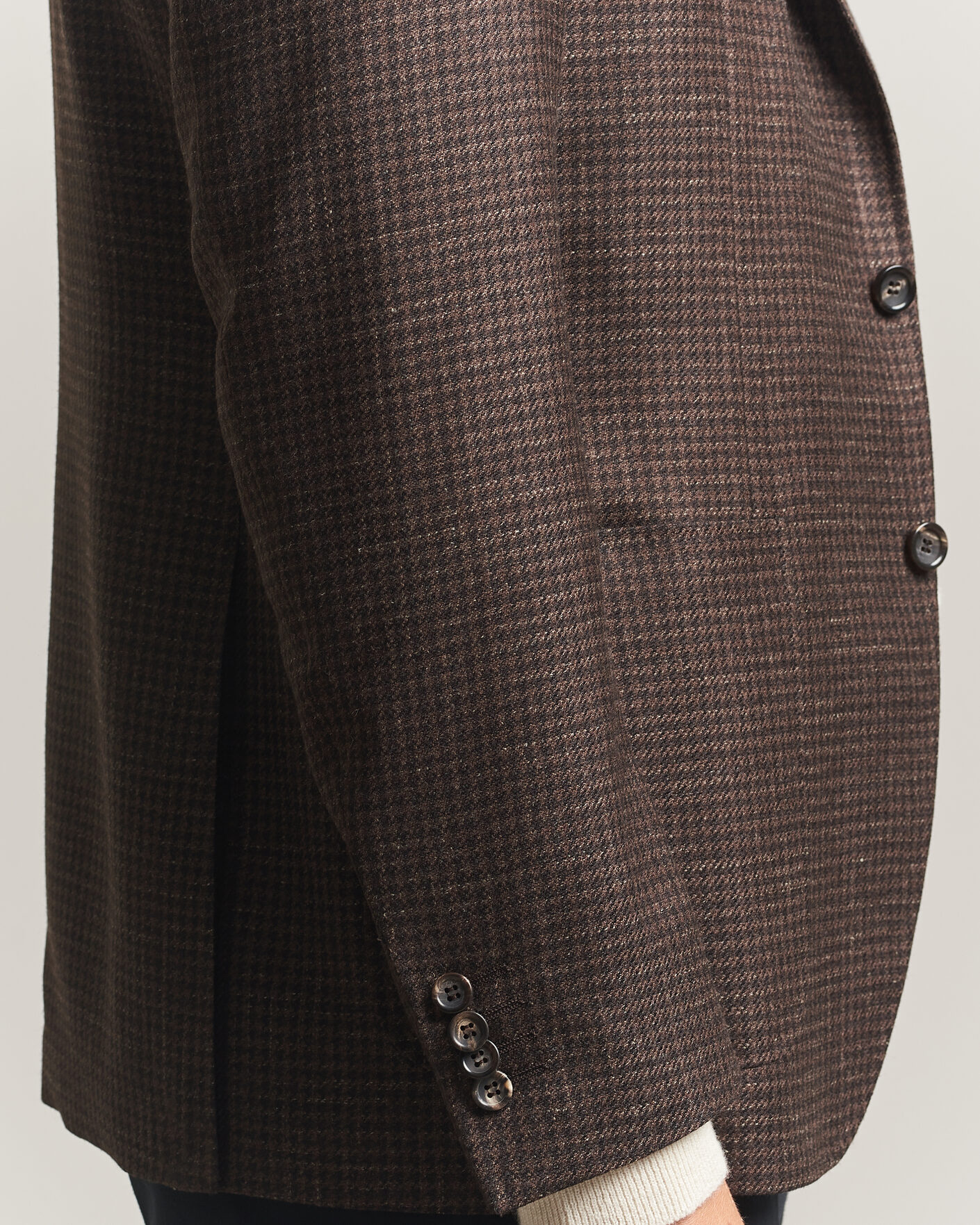 Uomini | Blazers | Canali | Kei Houndstooth Flannel Blazer Dark Brown