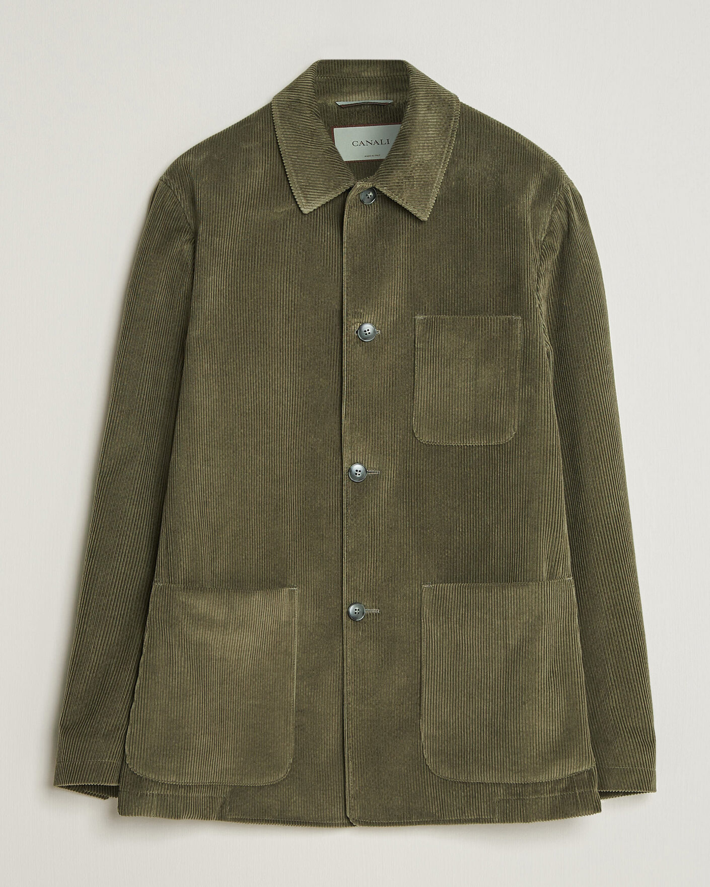 Uomini | Giacche | Canali | Corduroy Chore Jacket Olive
