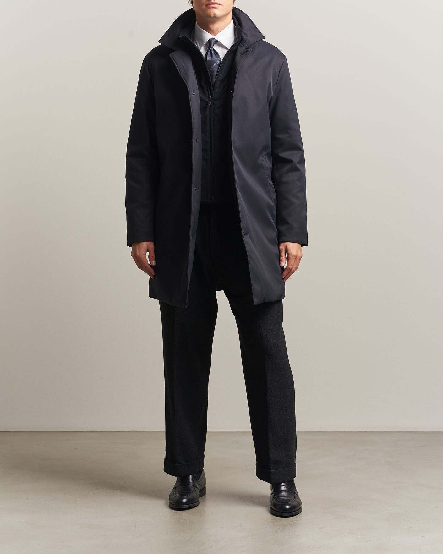 Uomini | Giacche | Canali | Zip Liner Down Coat Navy