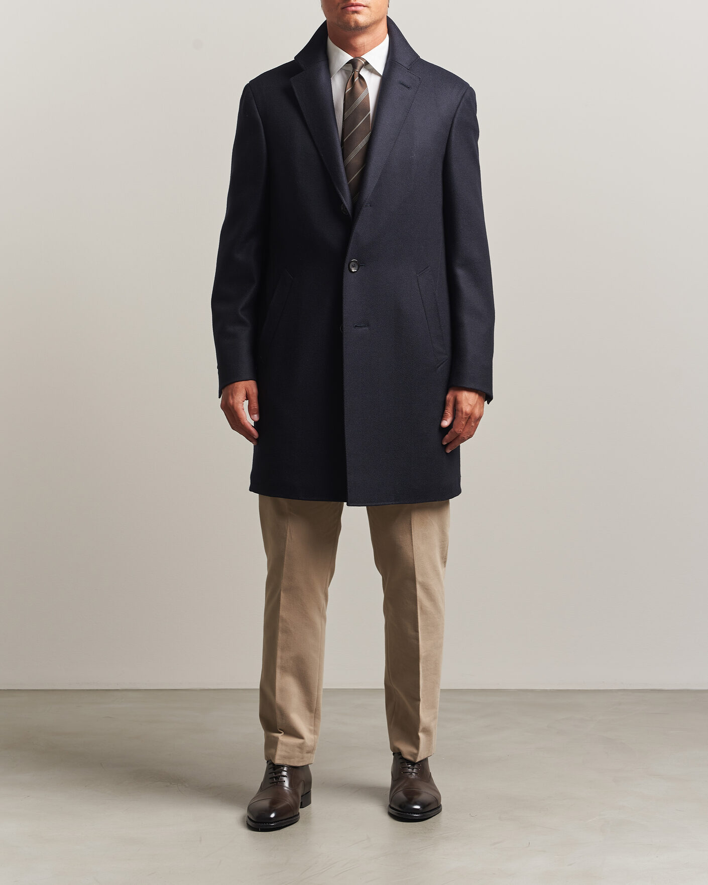 Uomini | Giacche | Canali | Kei Wool Travel Coat Navy