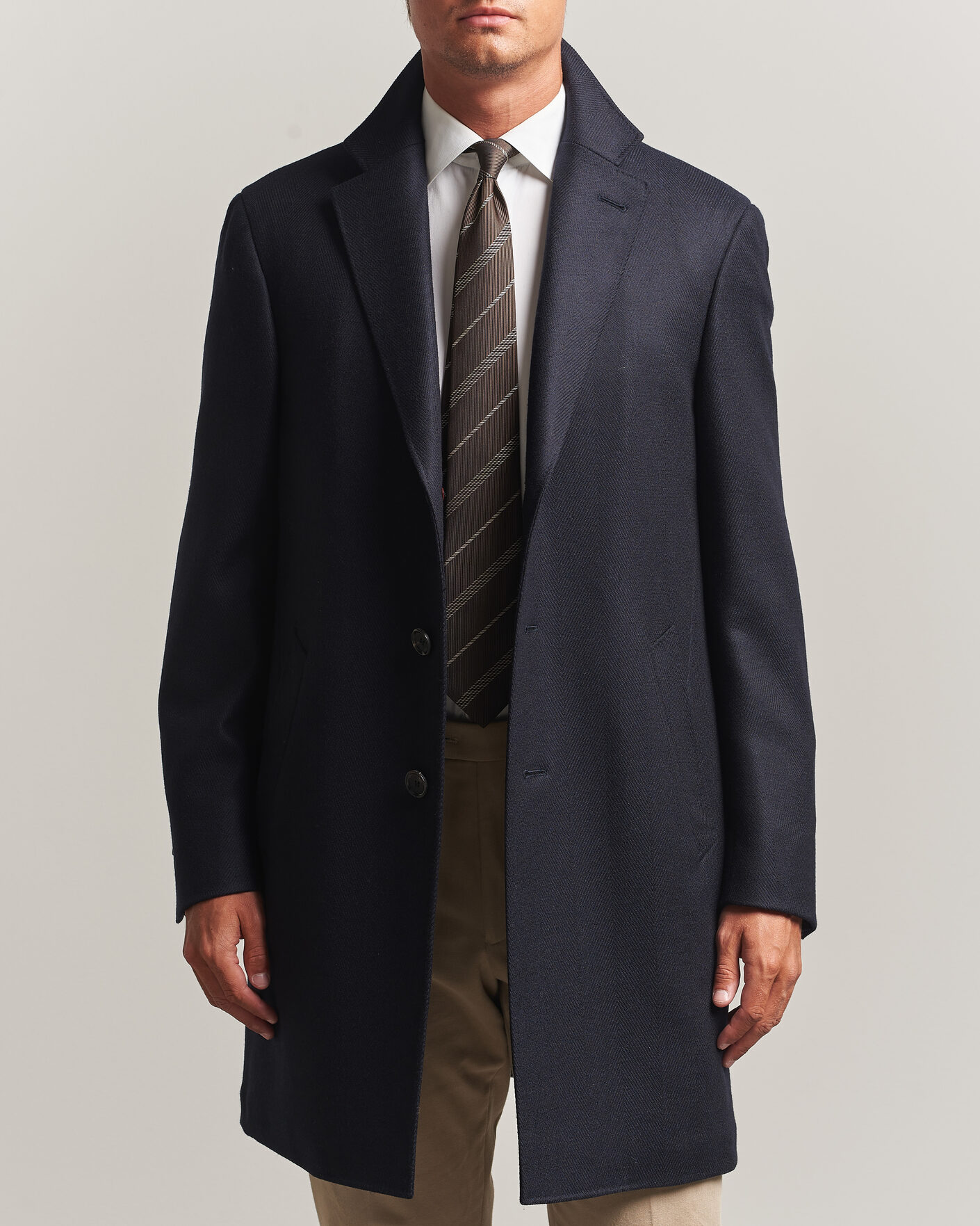 Uomini | Giacche | Canali | Kei Wool Travel Coat Navy