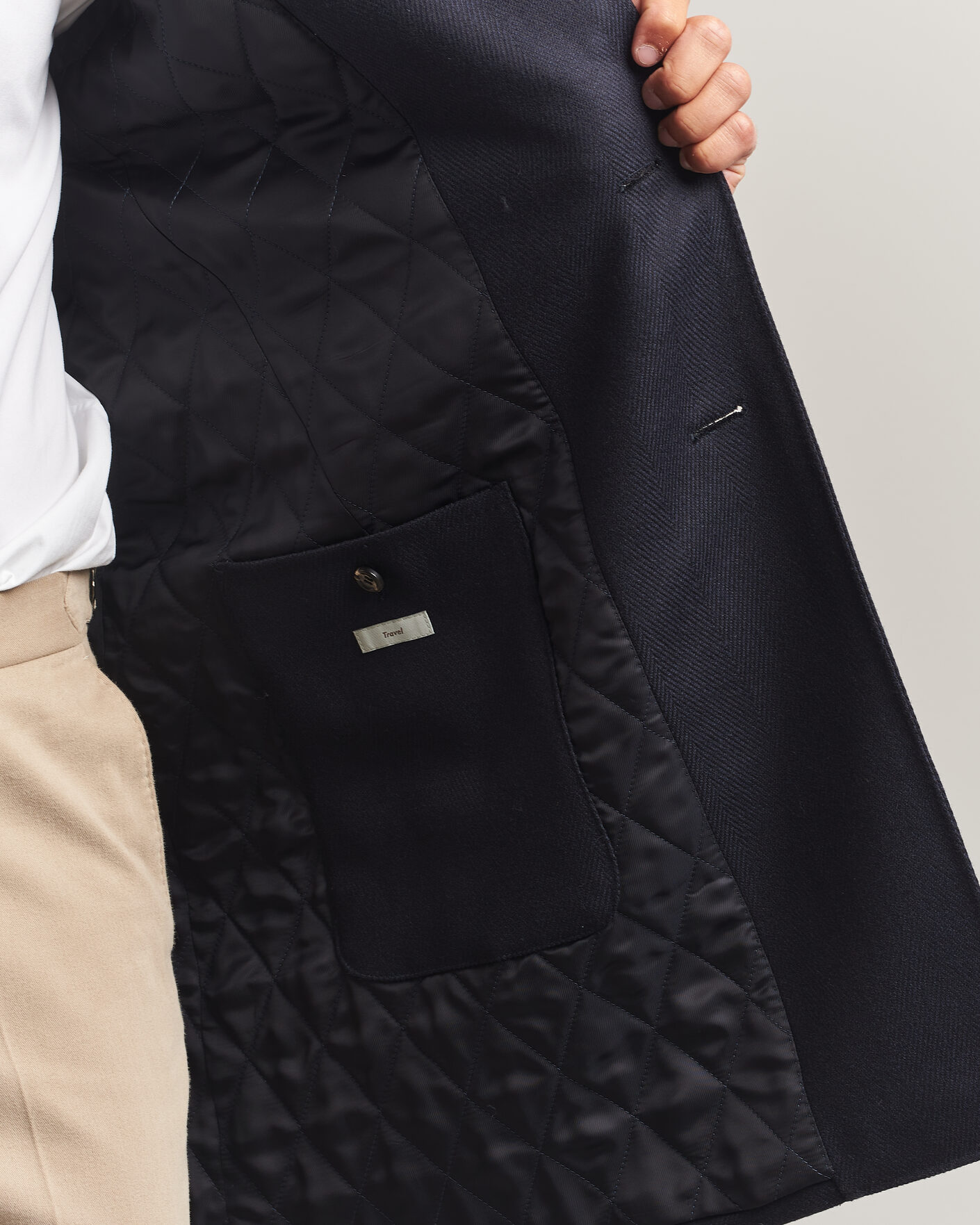 Uomini | Giacche | Canali | Kei Wool Travel Coat Navy