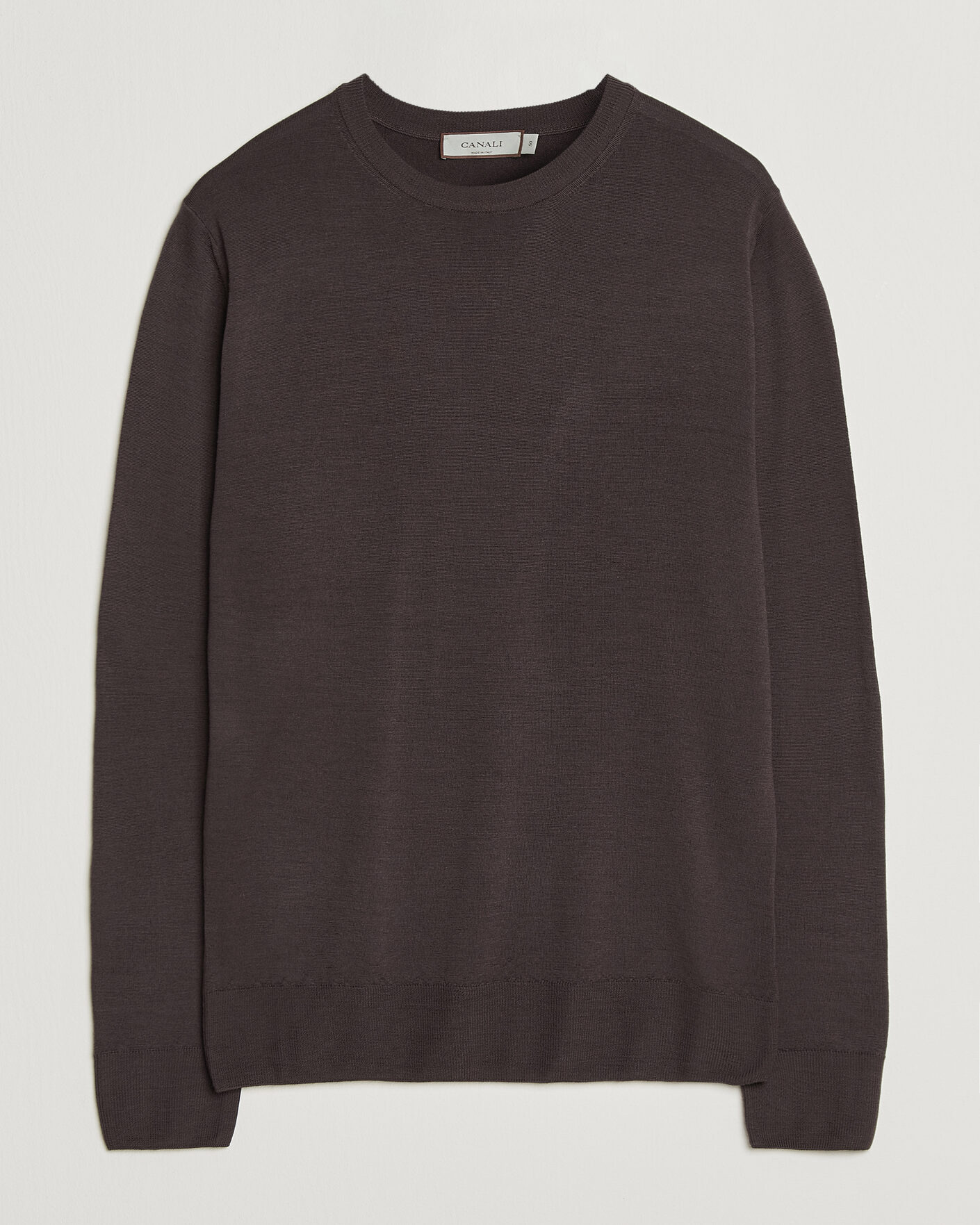 Uomini | Maglieria | Canali | Merino Wool Crew Neck Dark Brown