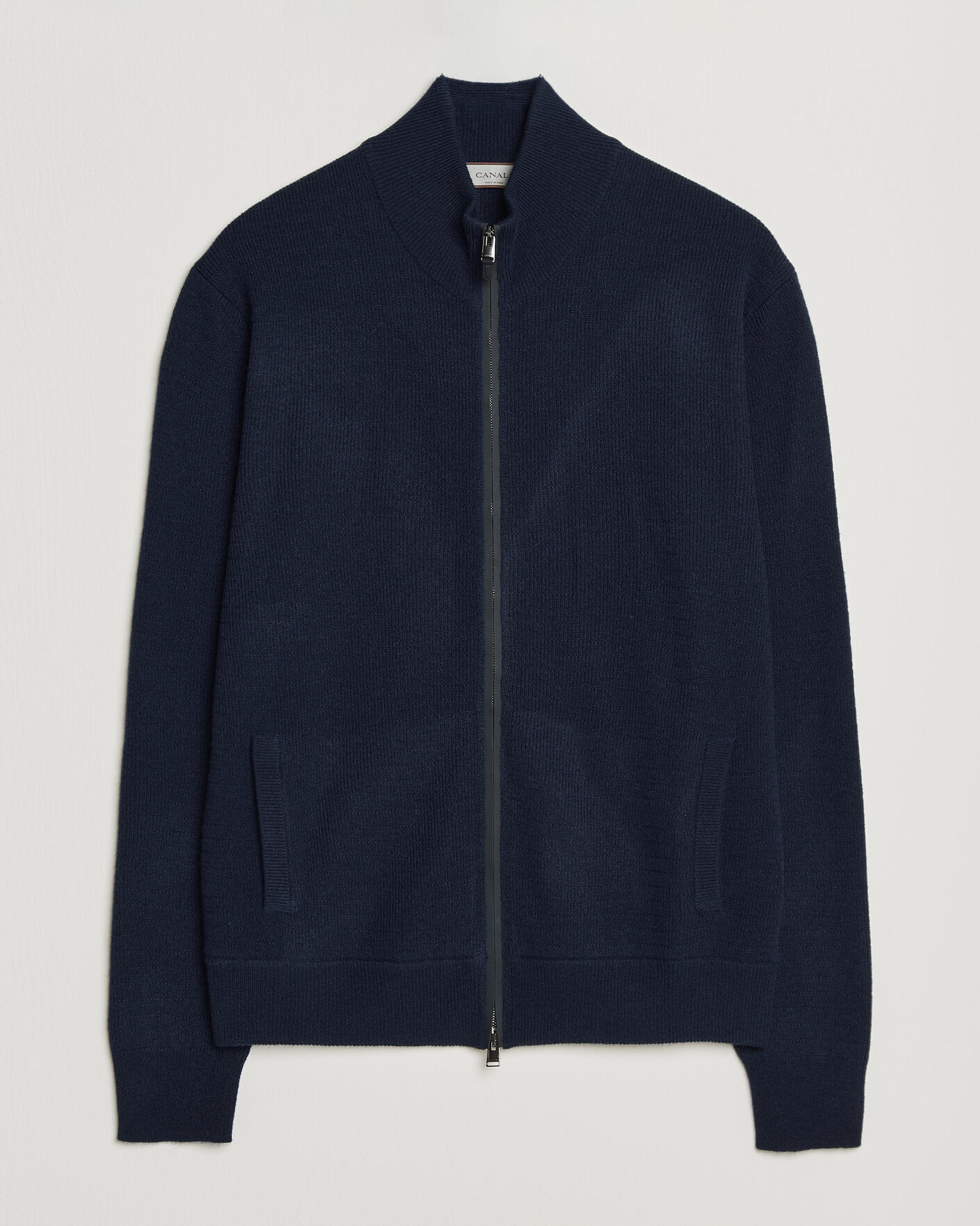 Uomini | Maglieria | Canali | Wool/Cashmere Full Zip Cardigan Navy