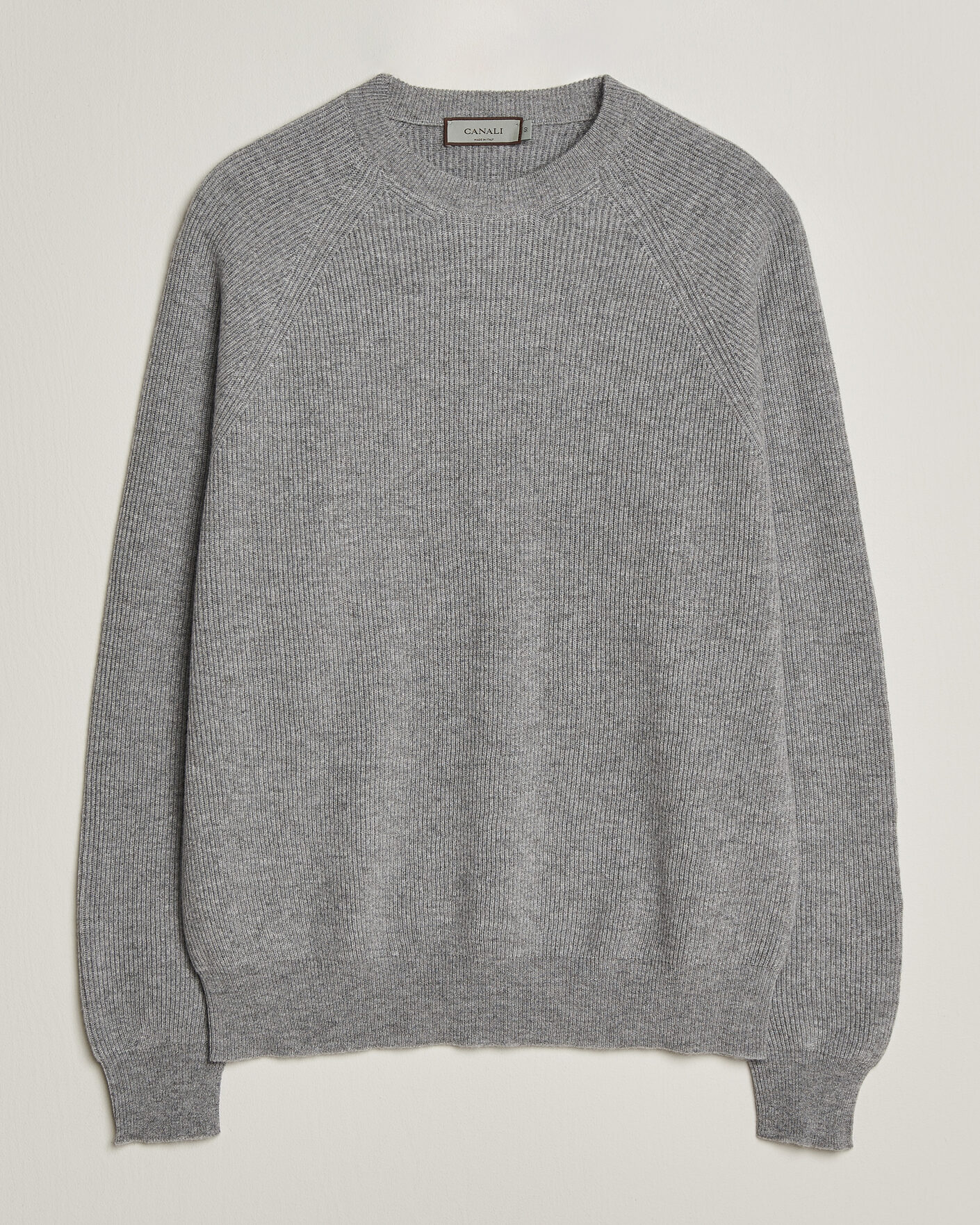Uomini | Maglieria | Canali | Rib Cashmere Sweater Light Grey