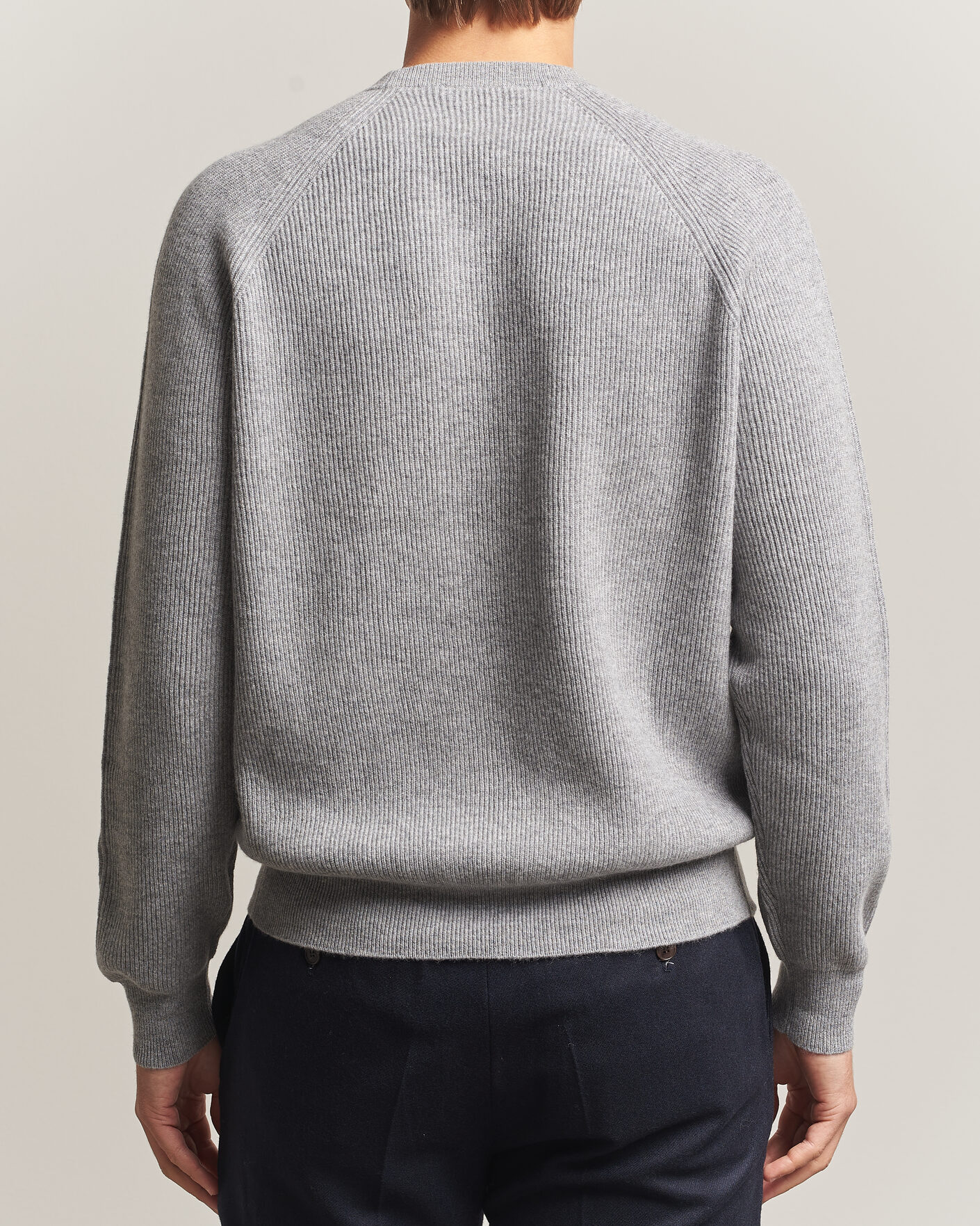 Uomini | Maglieria | Canali | Rib Cashmere Sweater Light Grey